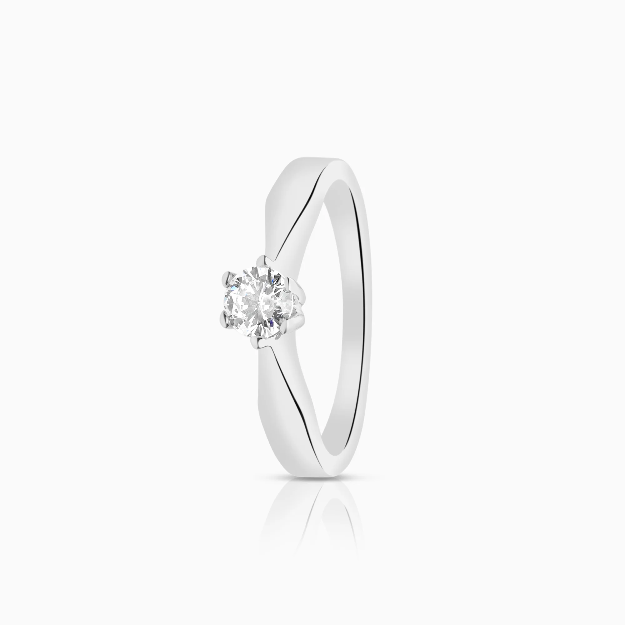 Solitaire ring 0.30ct 18K white gold