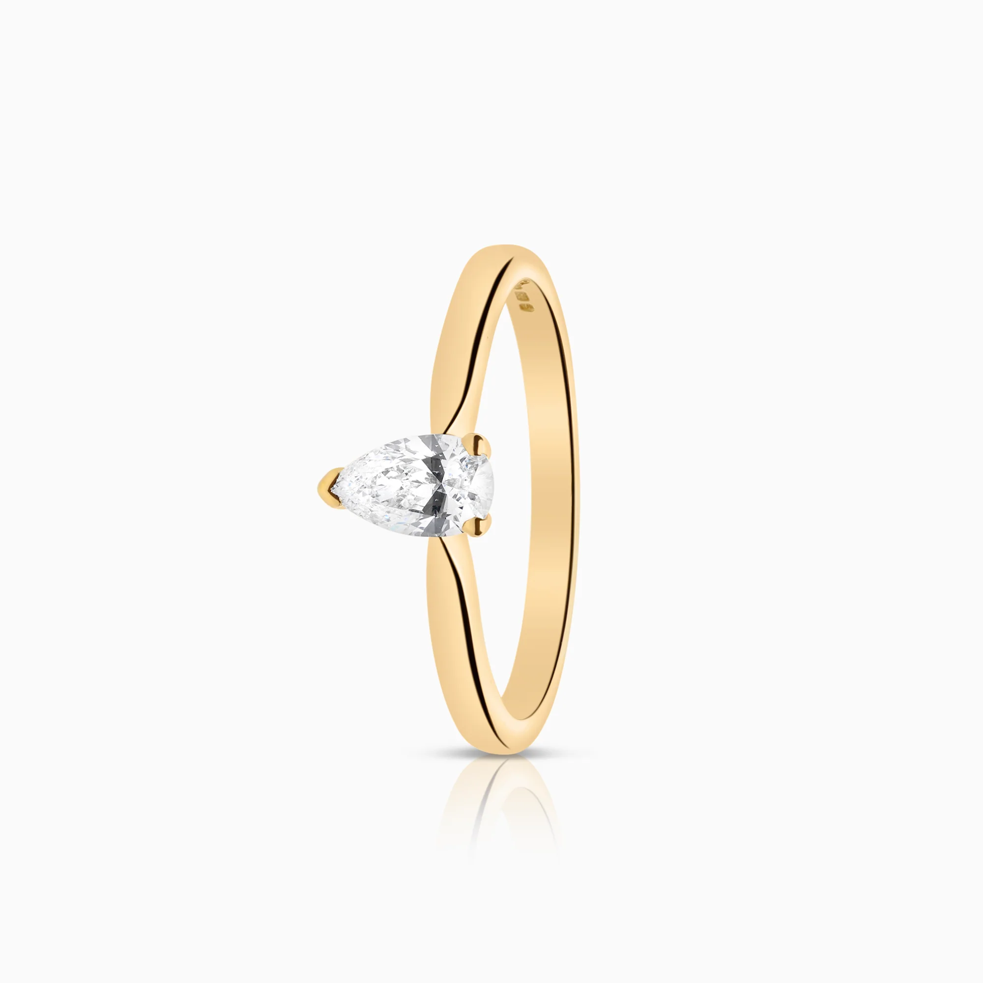 Solitaire ring 0.30ct lab-grown diamond 18K gold