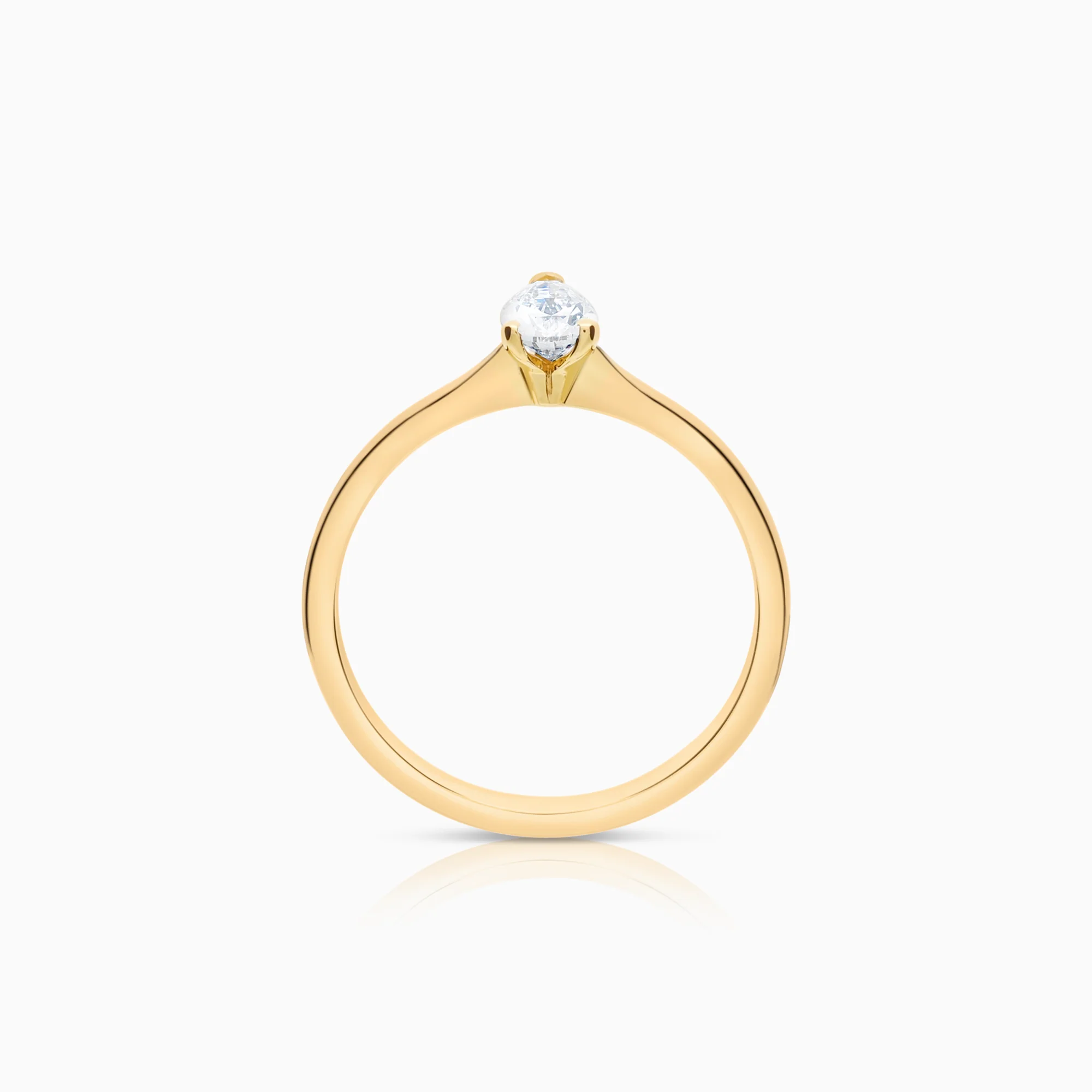 Solitaire ring 0.30ct lab-grown diamond 18K gold - Image 2