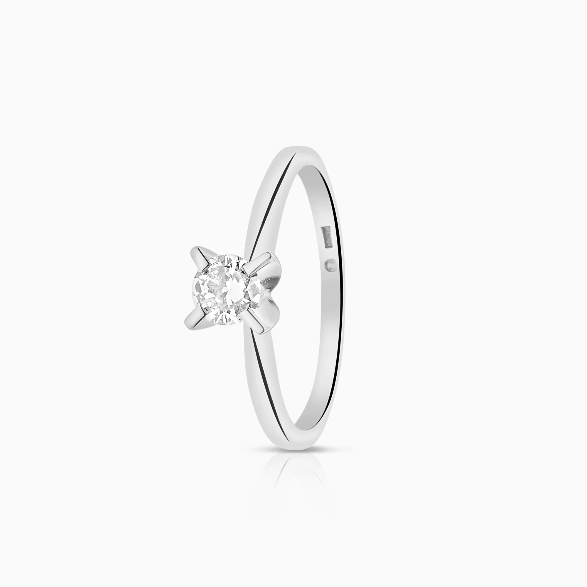 Solitaire Ring 0.32ct 18K White Gold