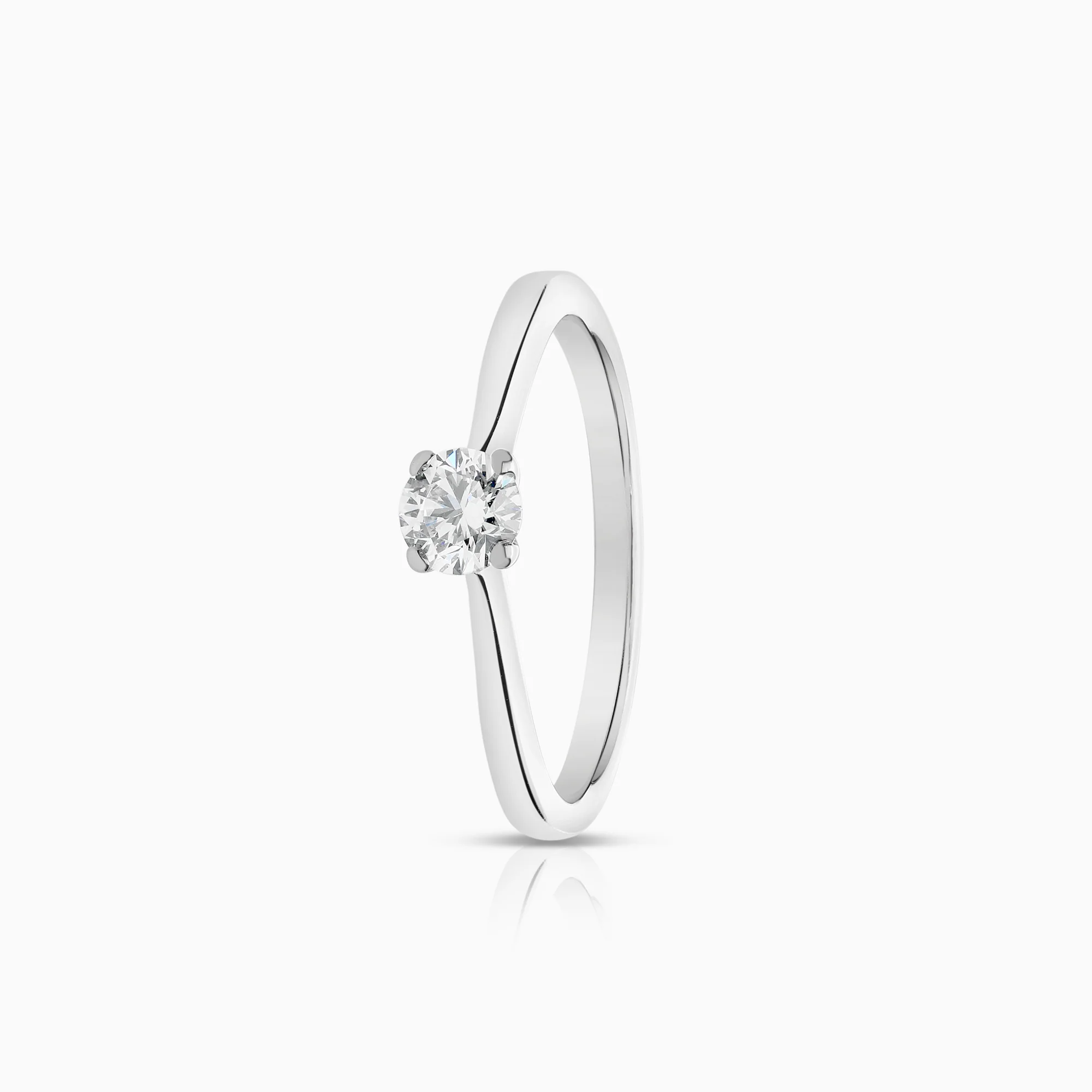Solitaire ring 0.34ct 18K white gold