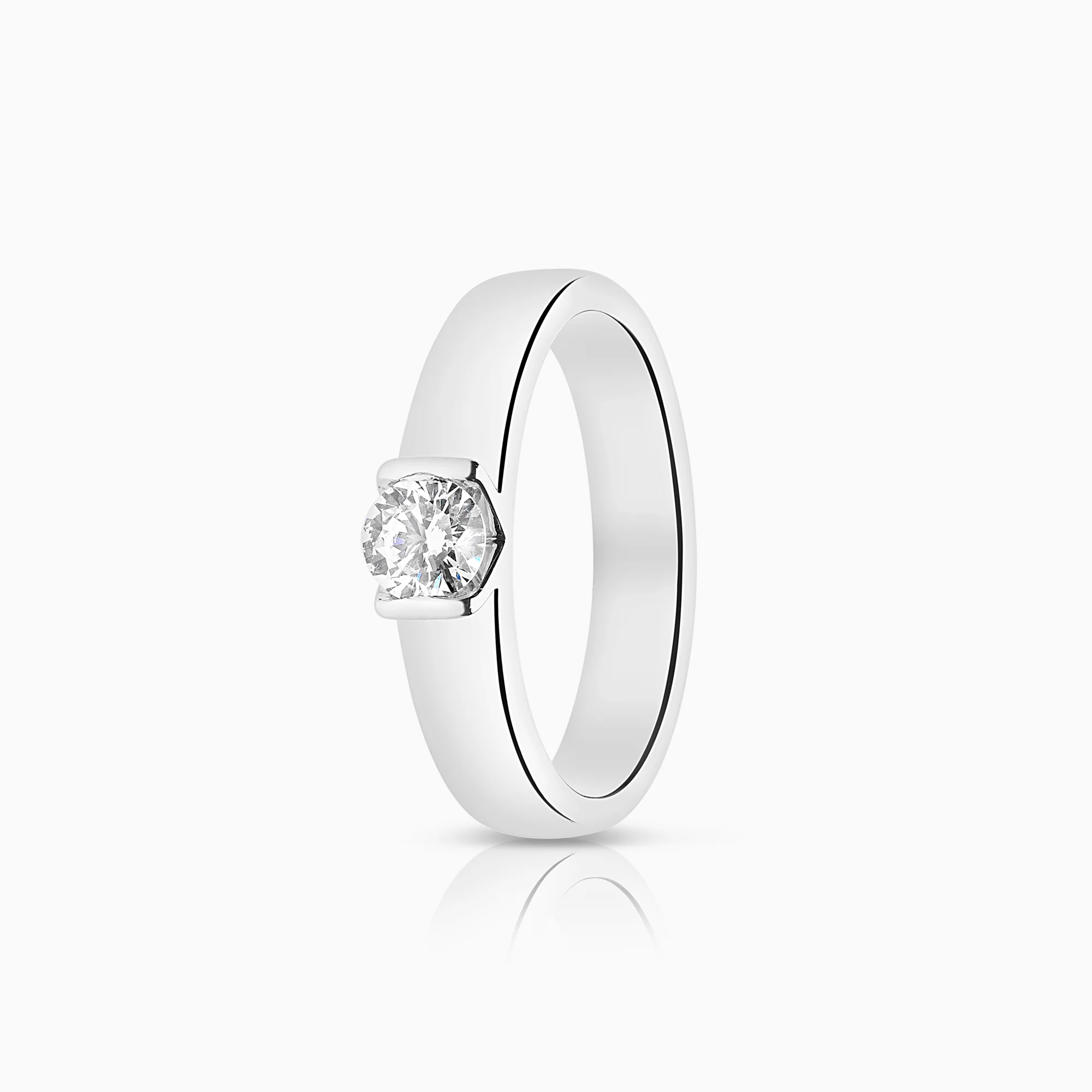 Solitaire Ring 0.35ct 18K White Gold