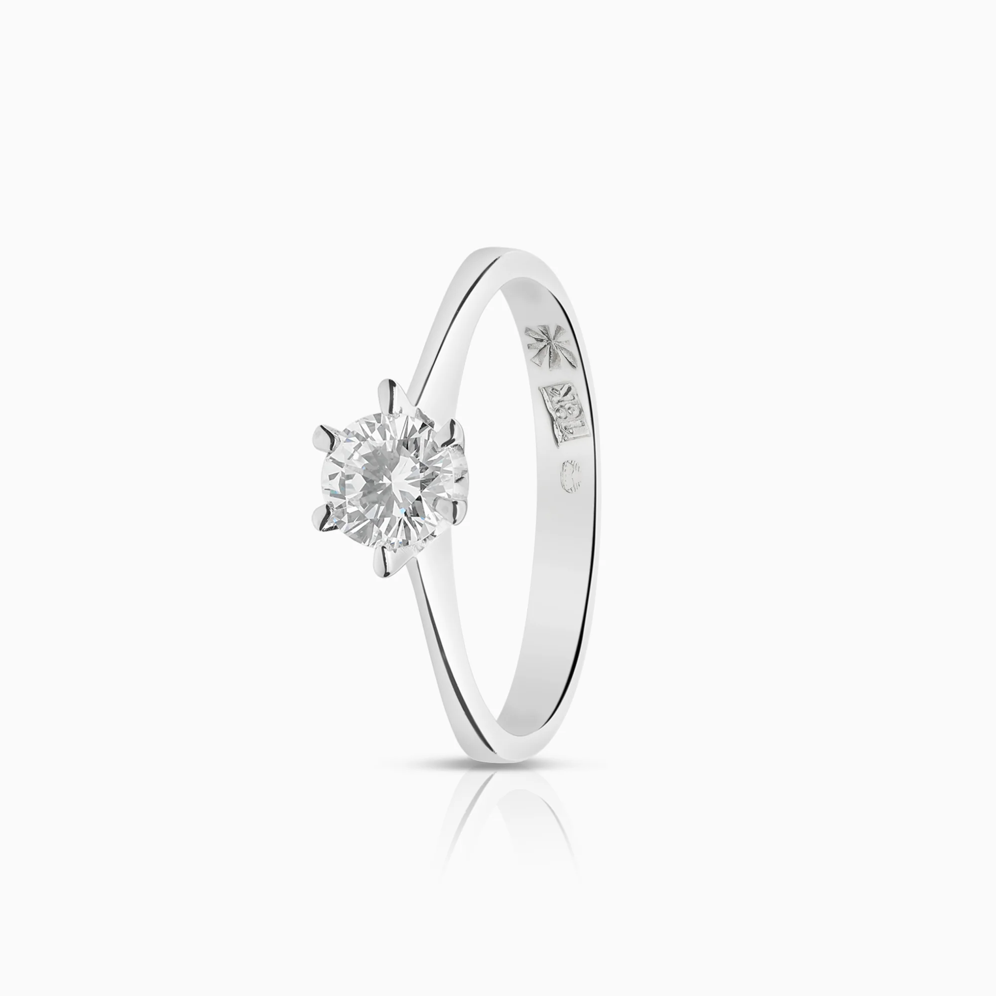 Solitaire ring 0.39ct 18K white gold