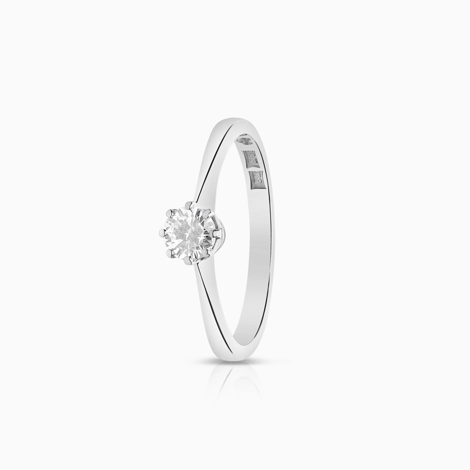Solitaire ring 0.39ct 18K white gold