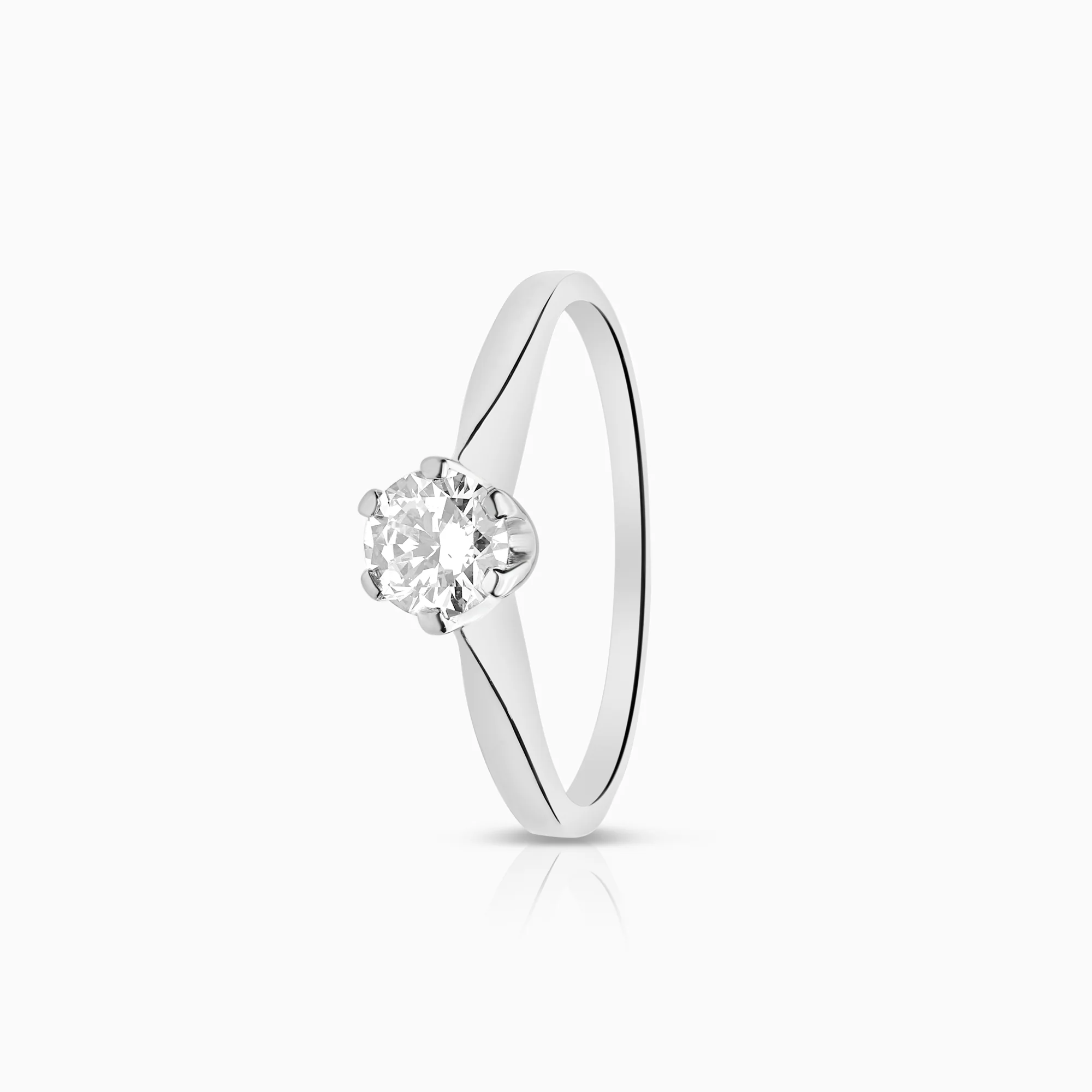 Solitaire ring 0.40ct 14K white gold