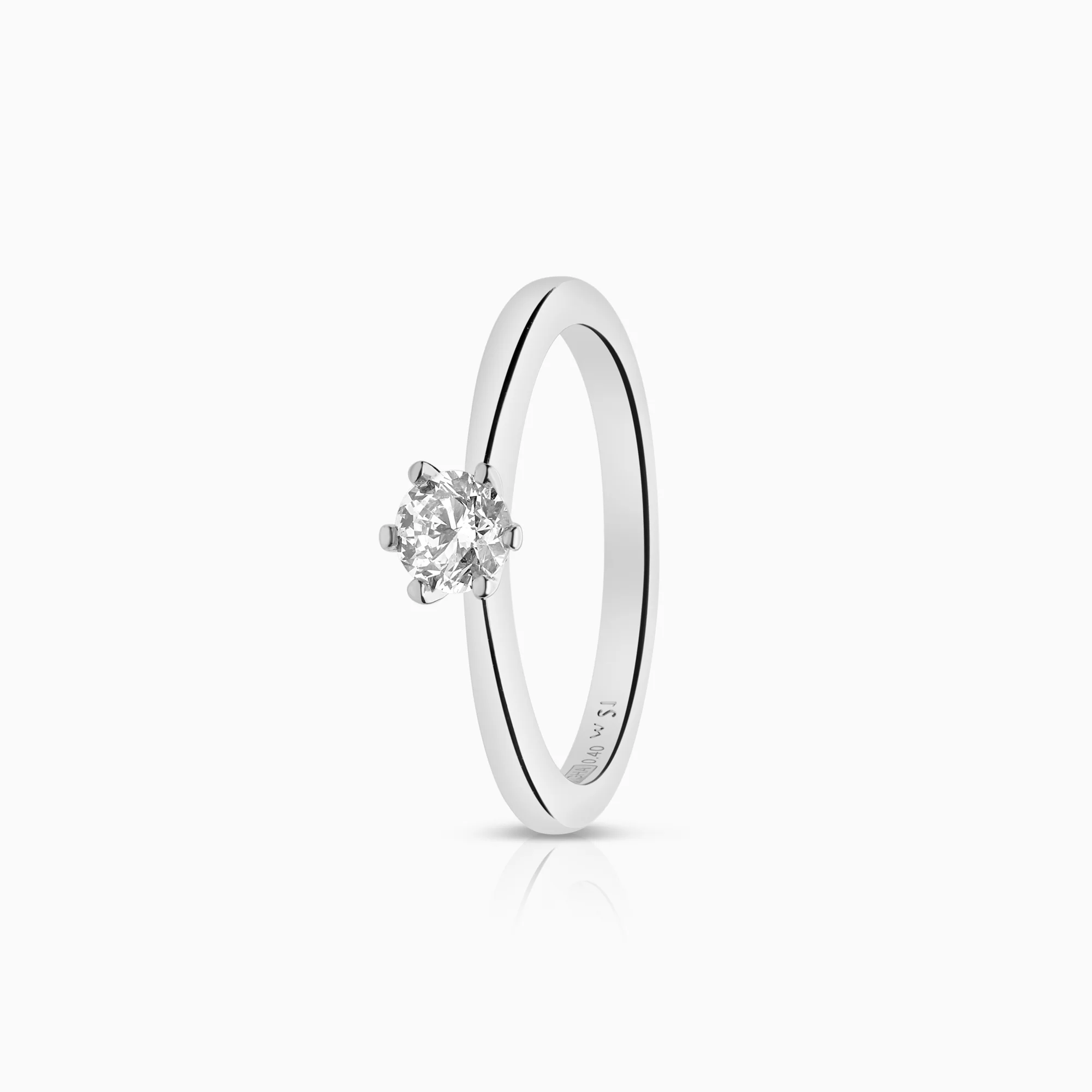 Solitaire ring 0.40ct 18K white gold