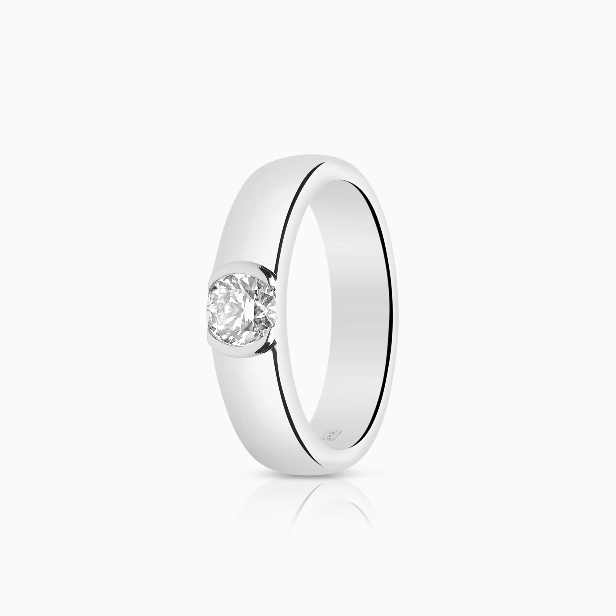 Solitaire ring 0.40ct 18K white gold
