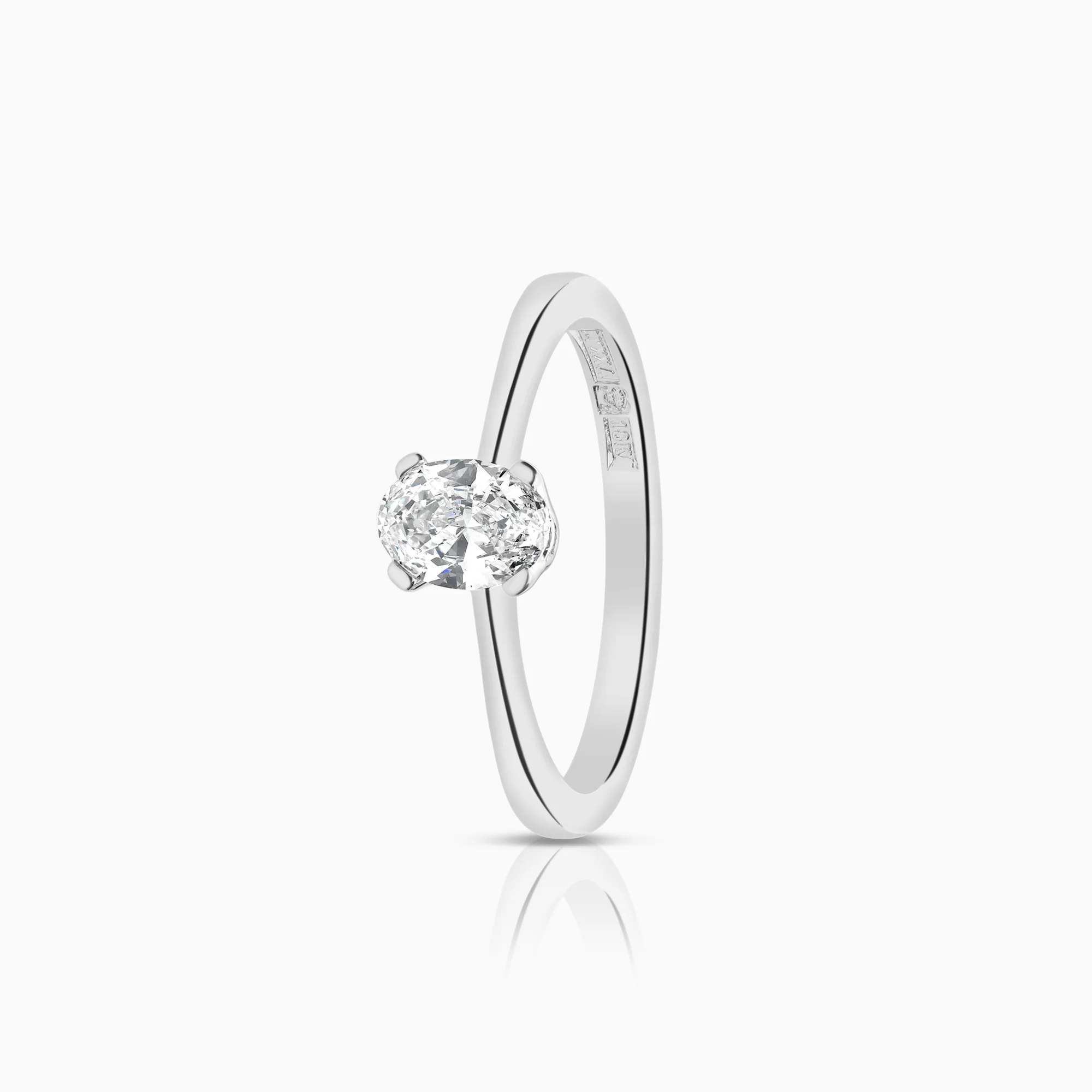Solitaire ring 0.42ct 18K white gold