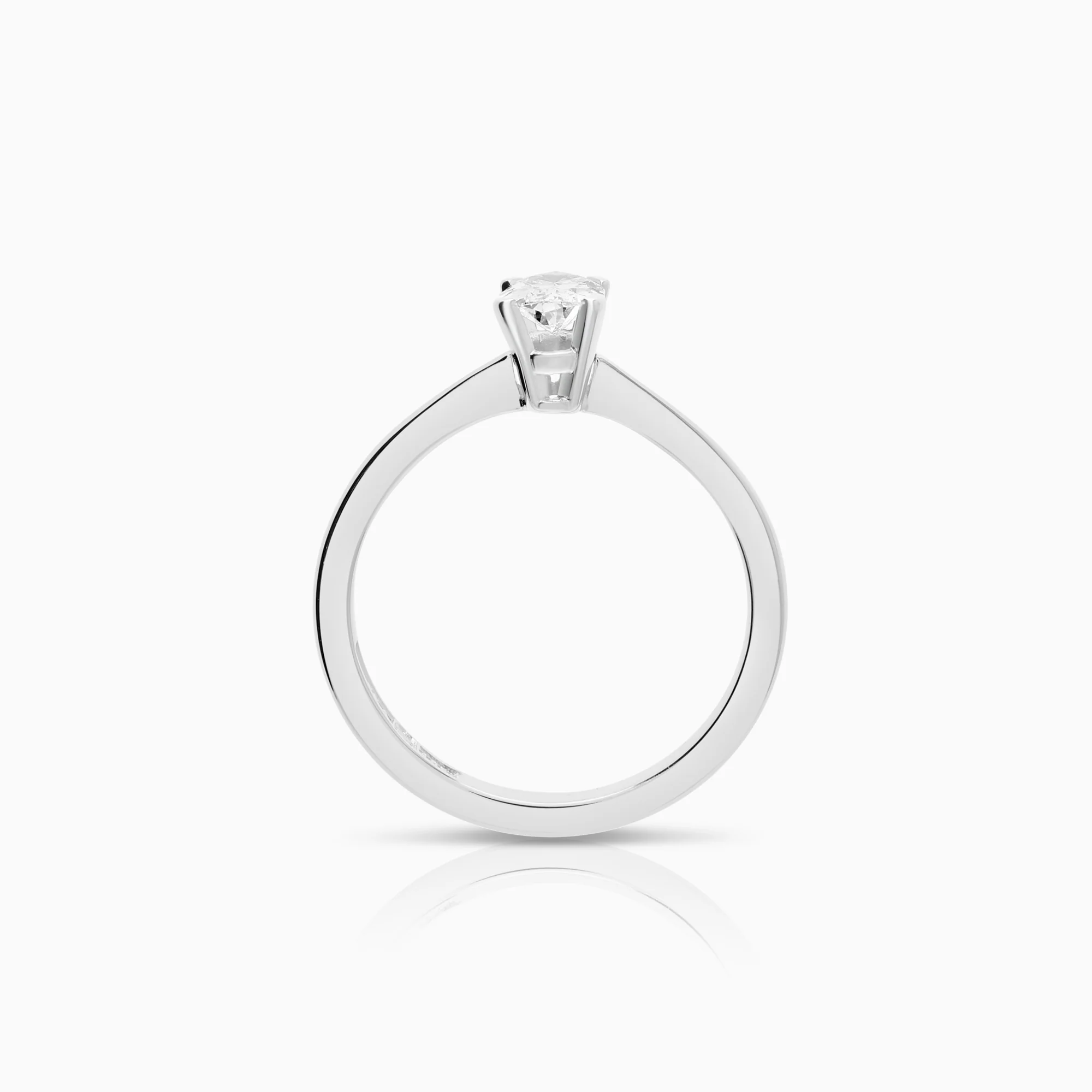 Solitaire ring 0.42ct 18K white gold - Image 2