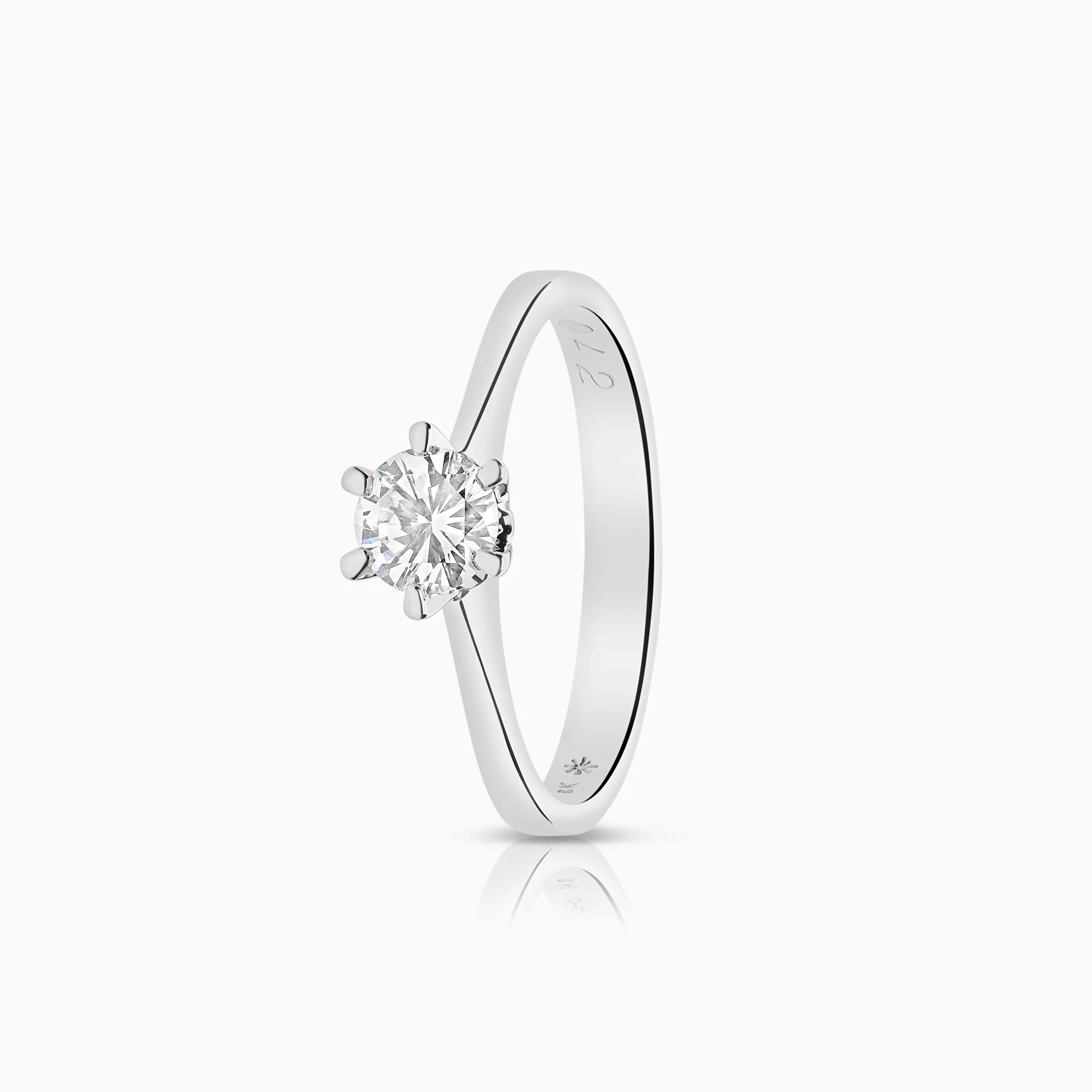 Solitaire ring 0.42ct 18K white gold
