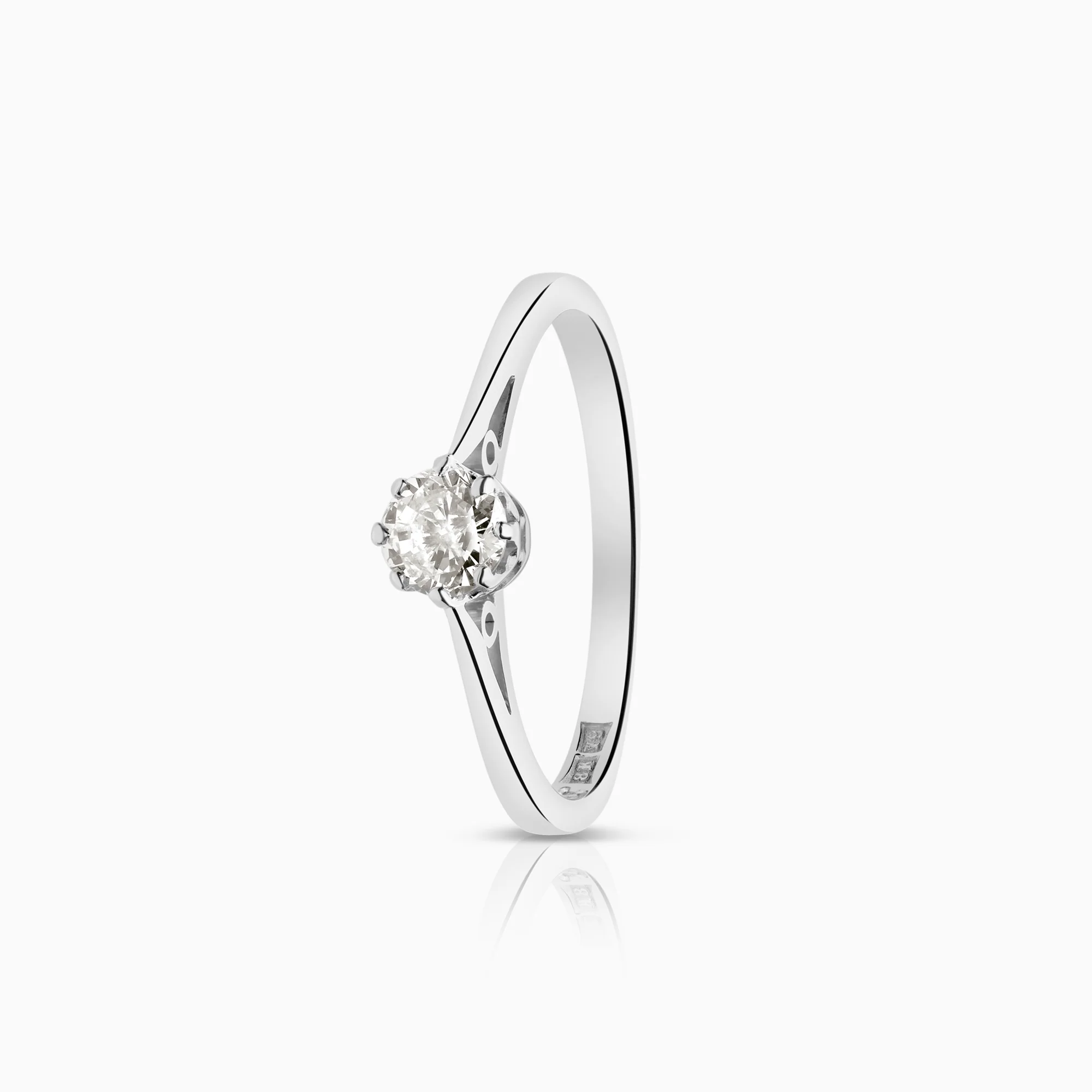 Solitaire ring 0.45ct 18K white gold