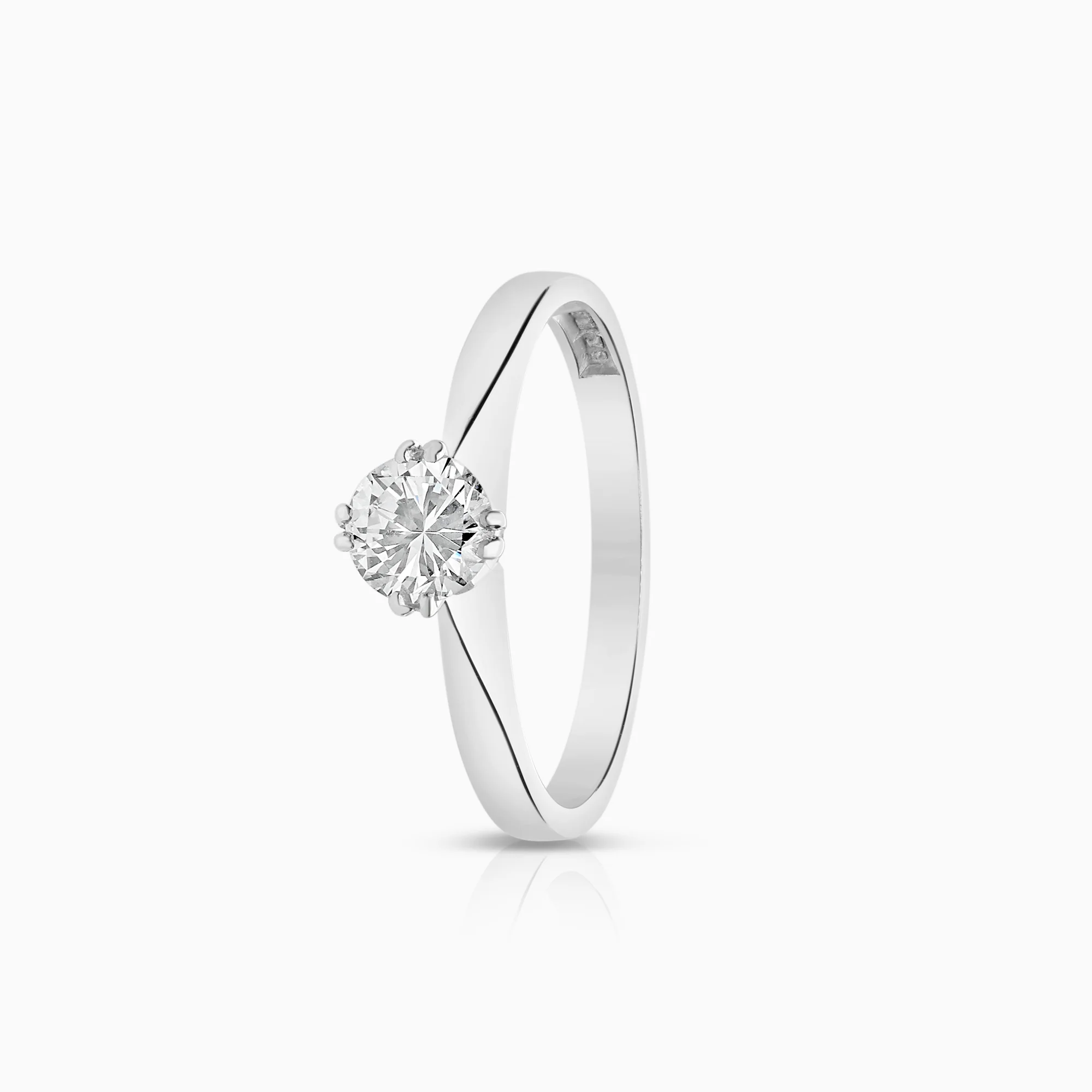 Solitaire ring 0.48ct 18K white gold