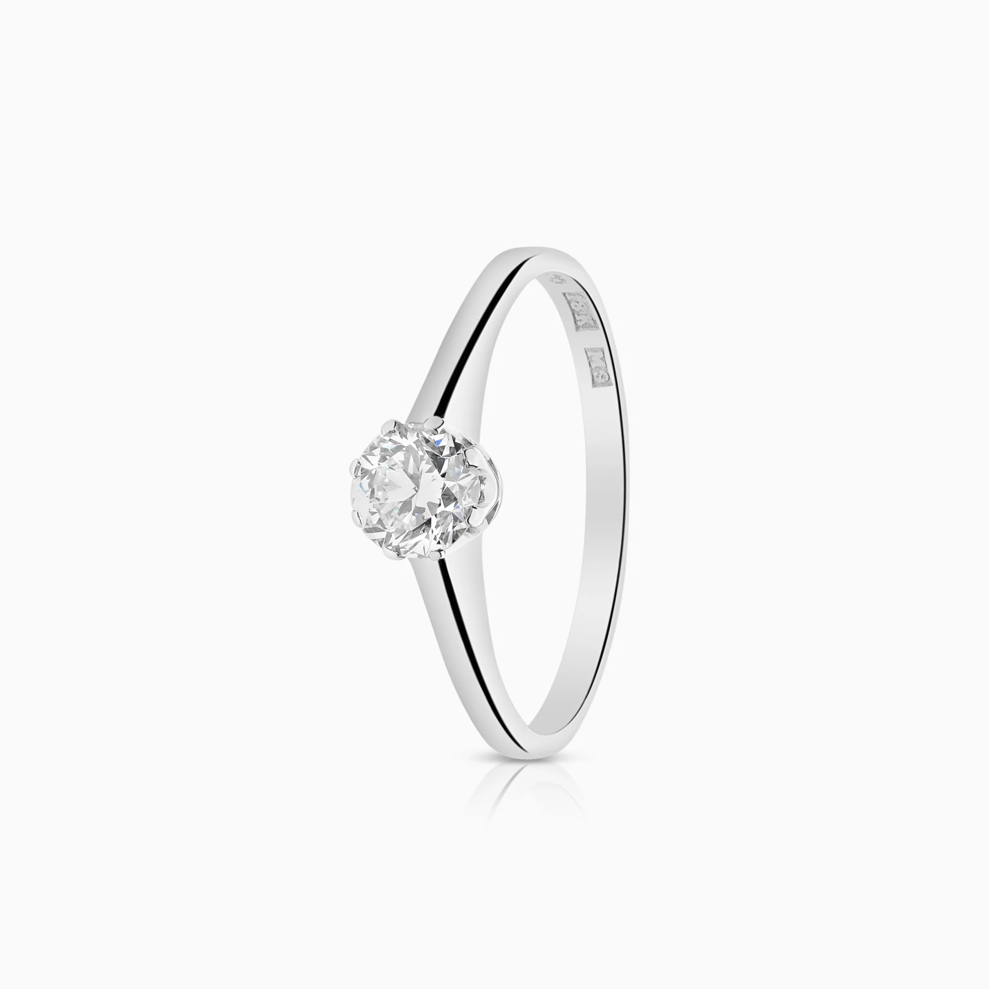 Solitaire ring 0.49ct 18K white gold