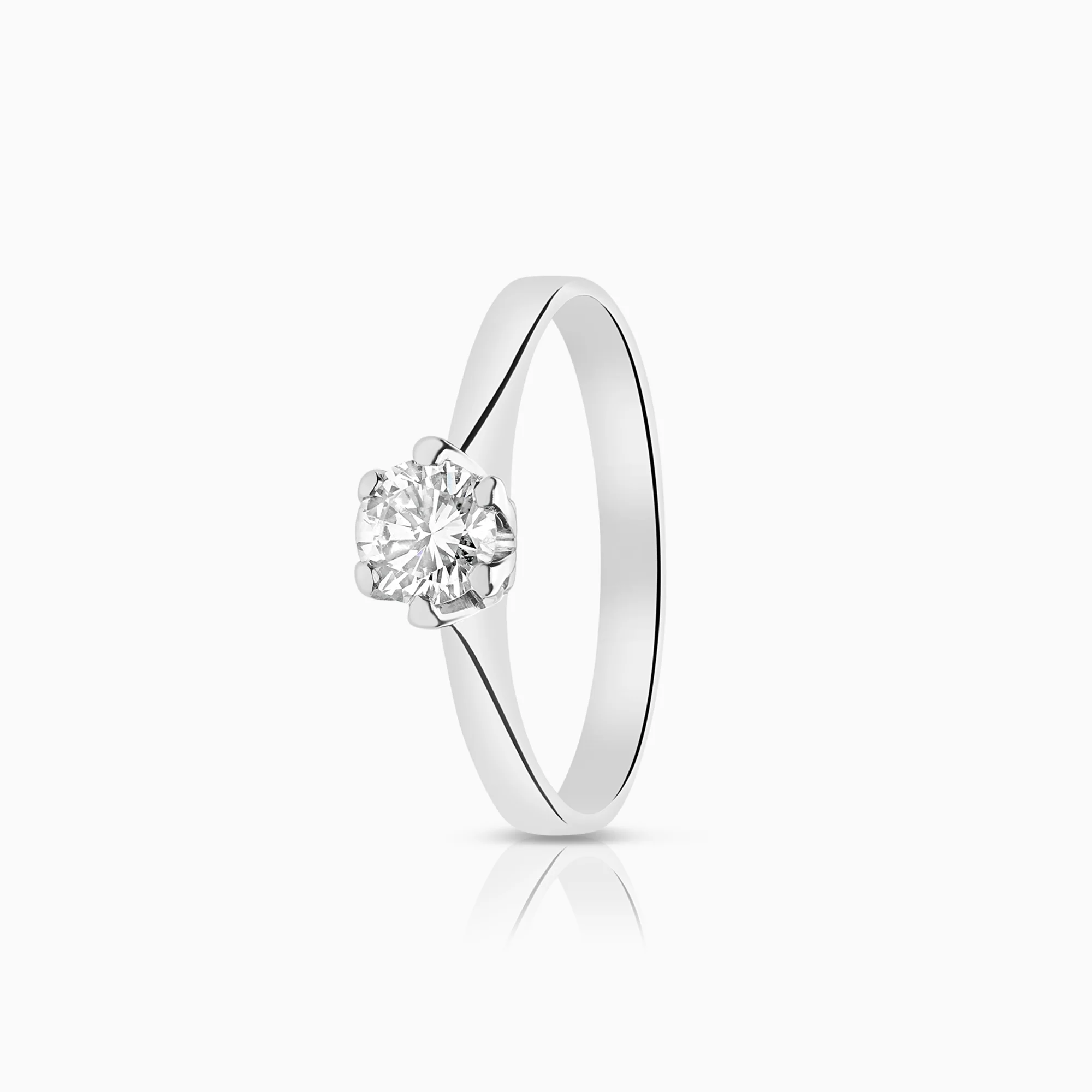 Solitaire ring 0.50ct 14K white gold