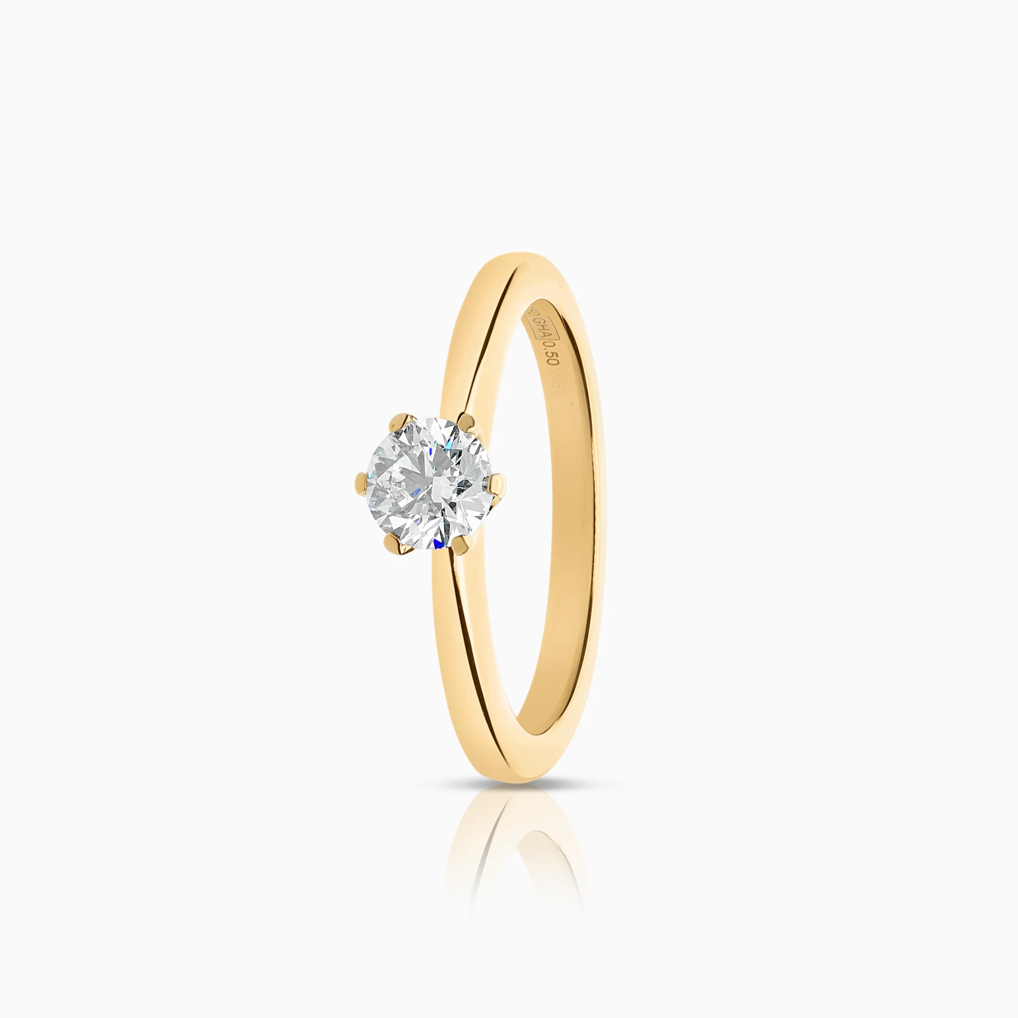 Solitaire ring 0.50ct 18K gold
