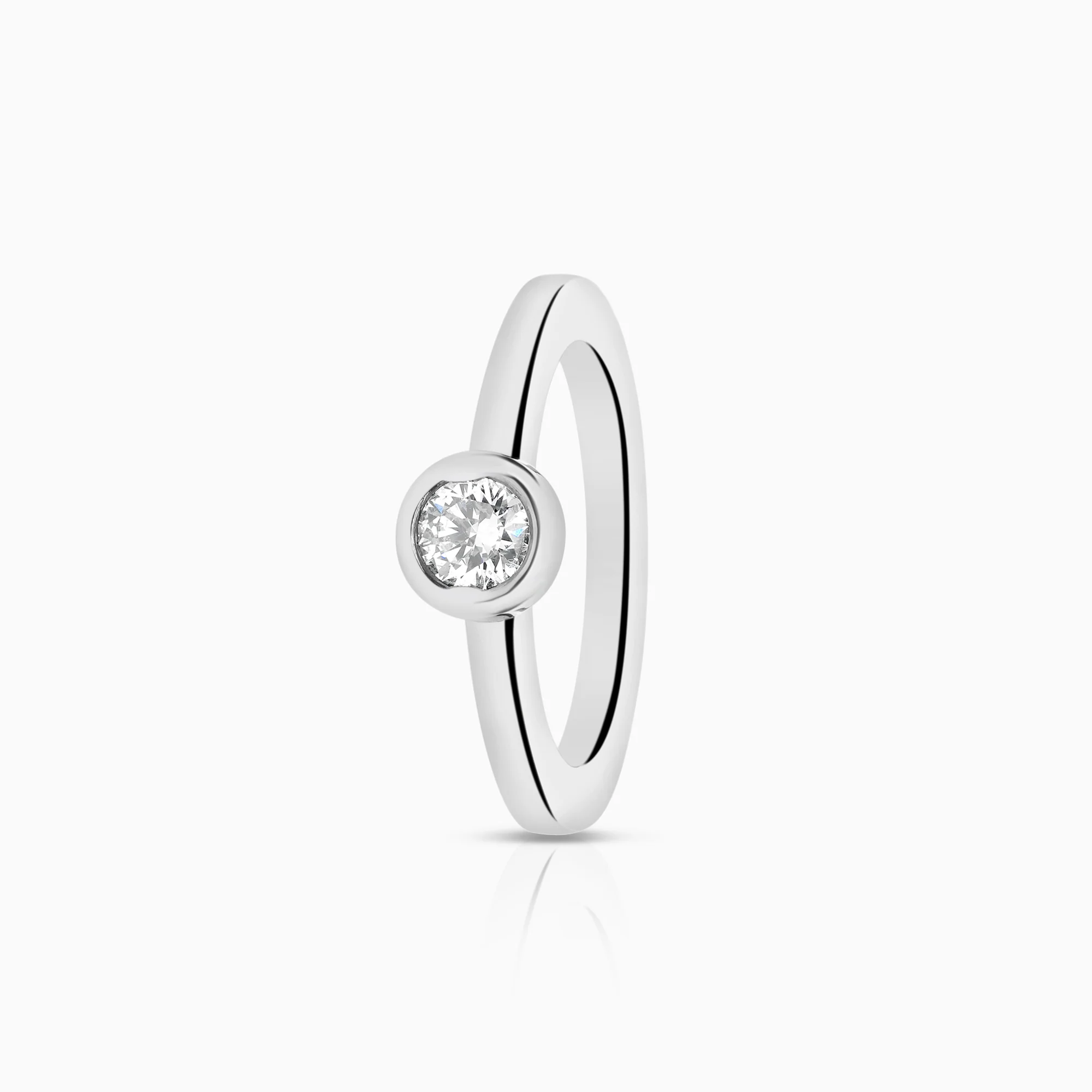 Solitaire ring 0.50ct 18K white gold