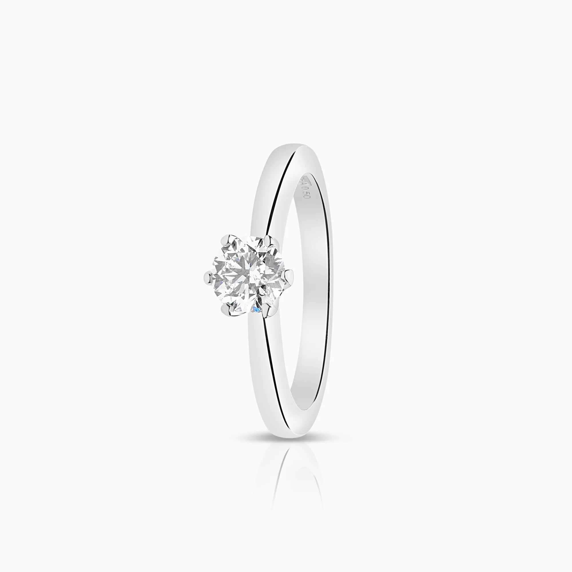 Solitaire ring 0.50ct 18K white gold