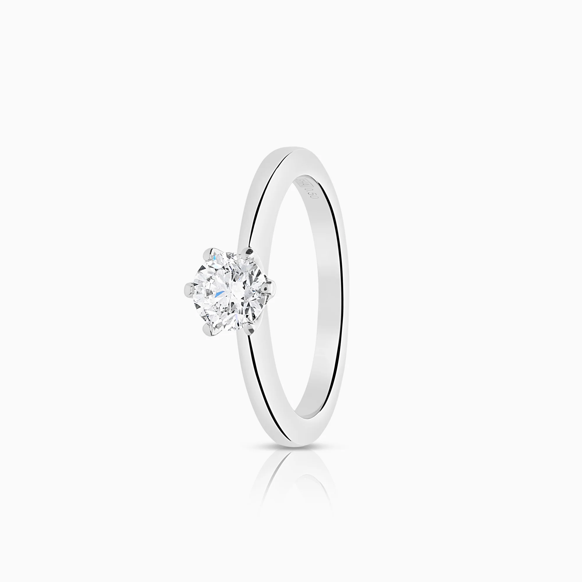 Solitaire ring 0.50ct 18K white gold