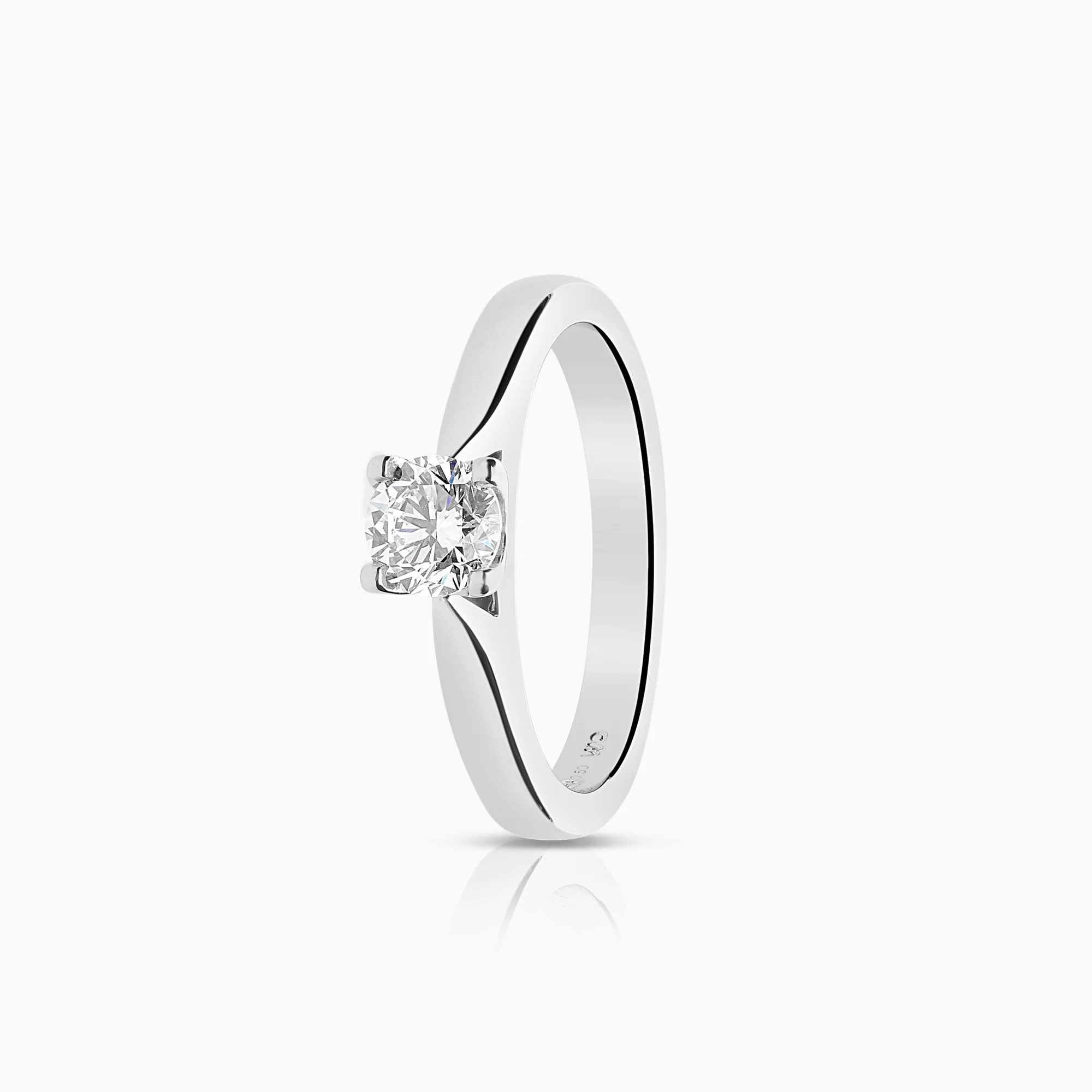 Solitaire ring 0.50ct 18K white gold