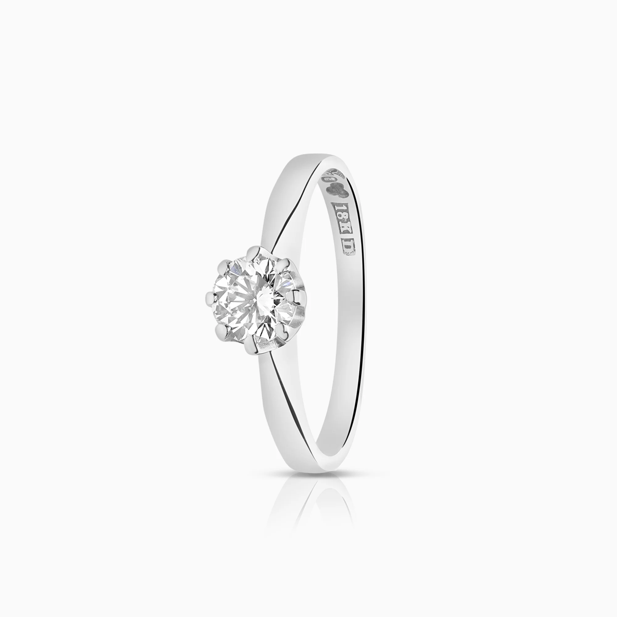 Solitaire ring 0.50ct 18K white gold
