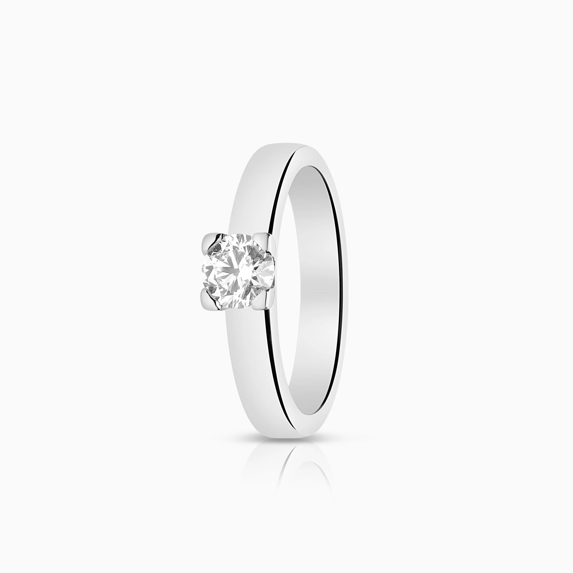 Solitaire ring 0.52ct 18K white gold