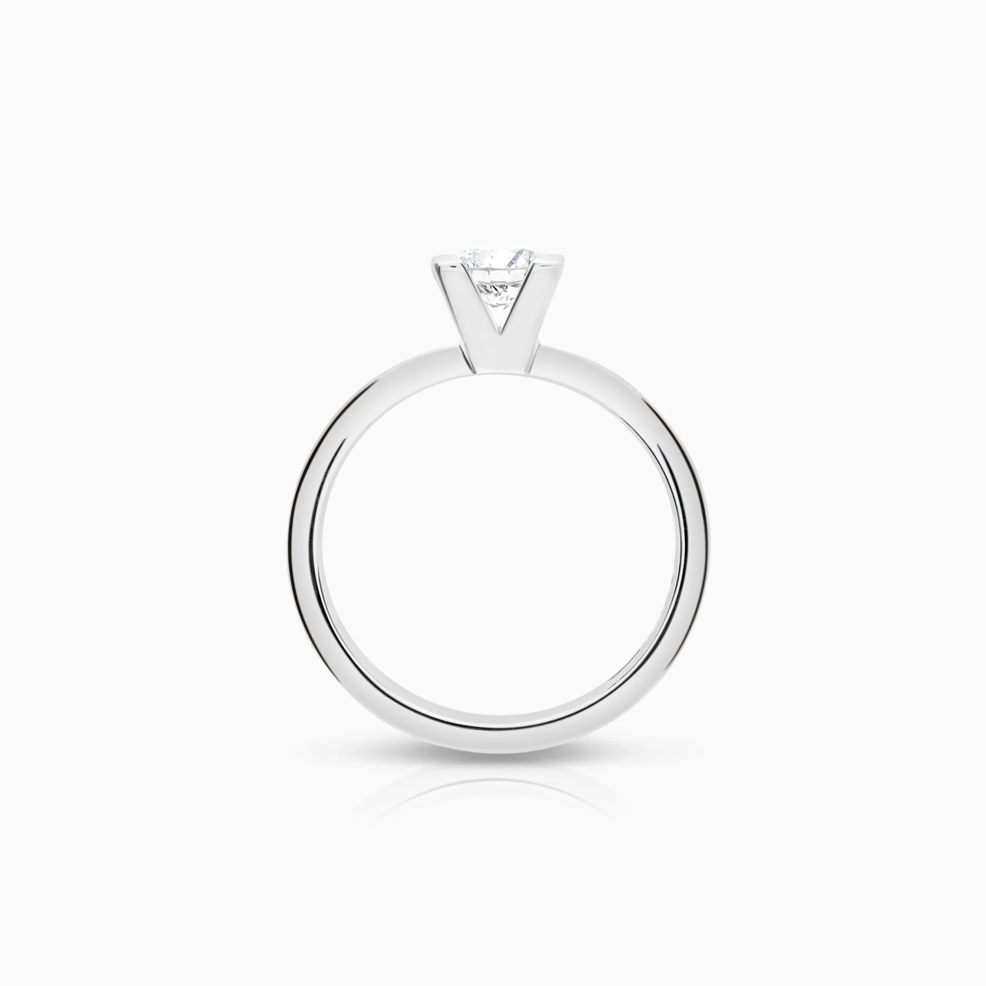 Solitaire ring 0.56ct 18K white gold - Image 2