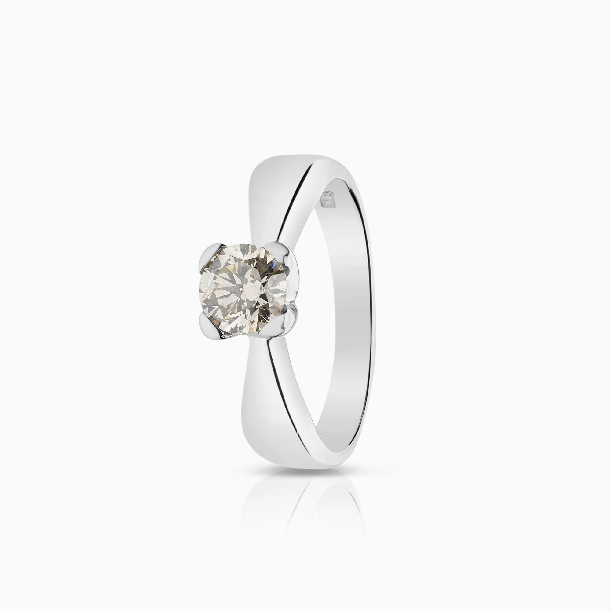 Solitaire ring 0.60ct 18K white gold