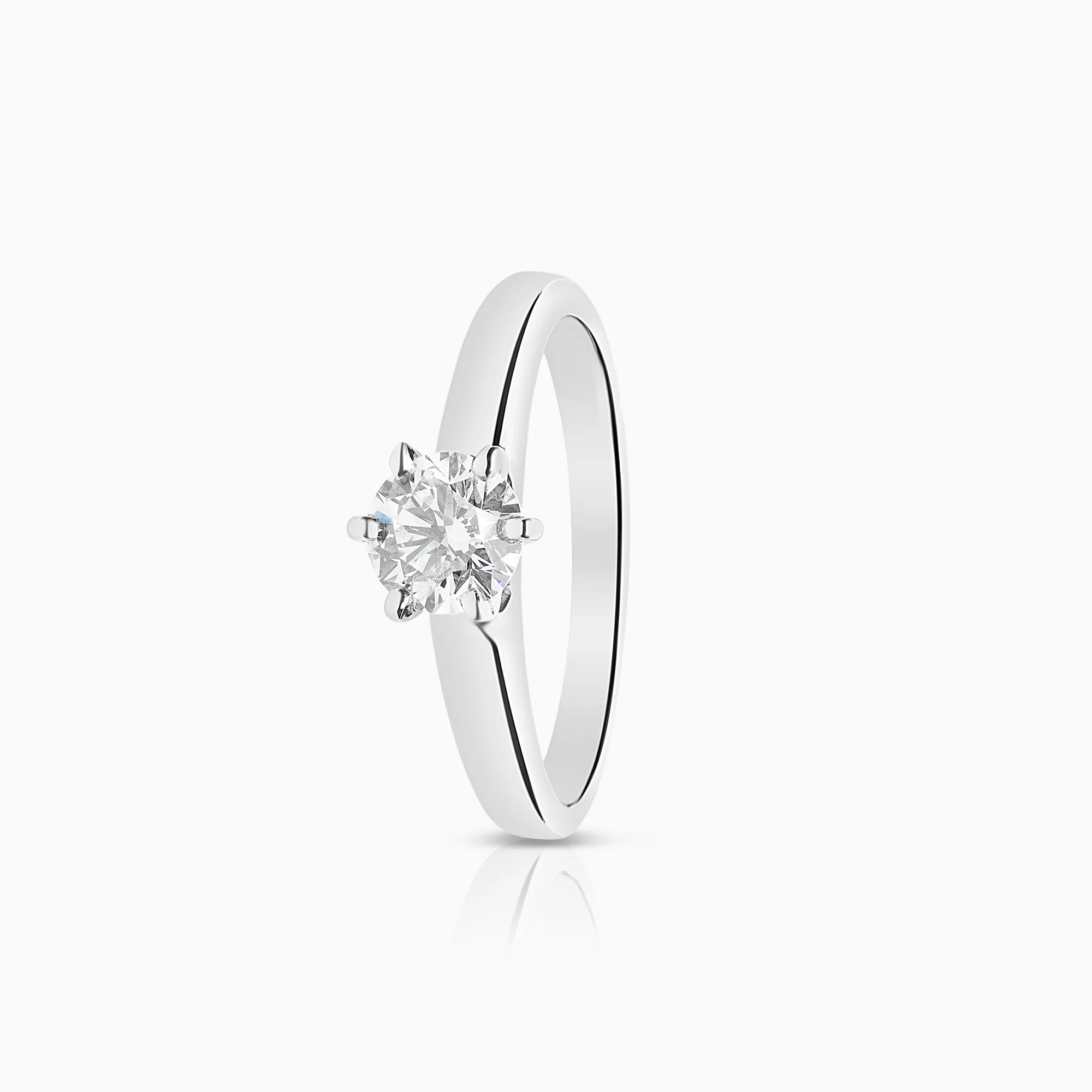 Solitaire ring 0.65ct 18K white gold