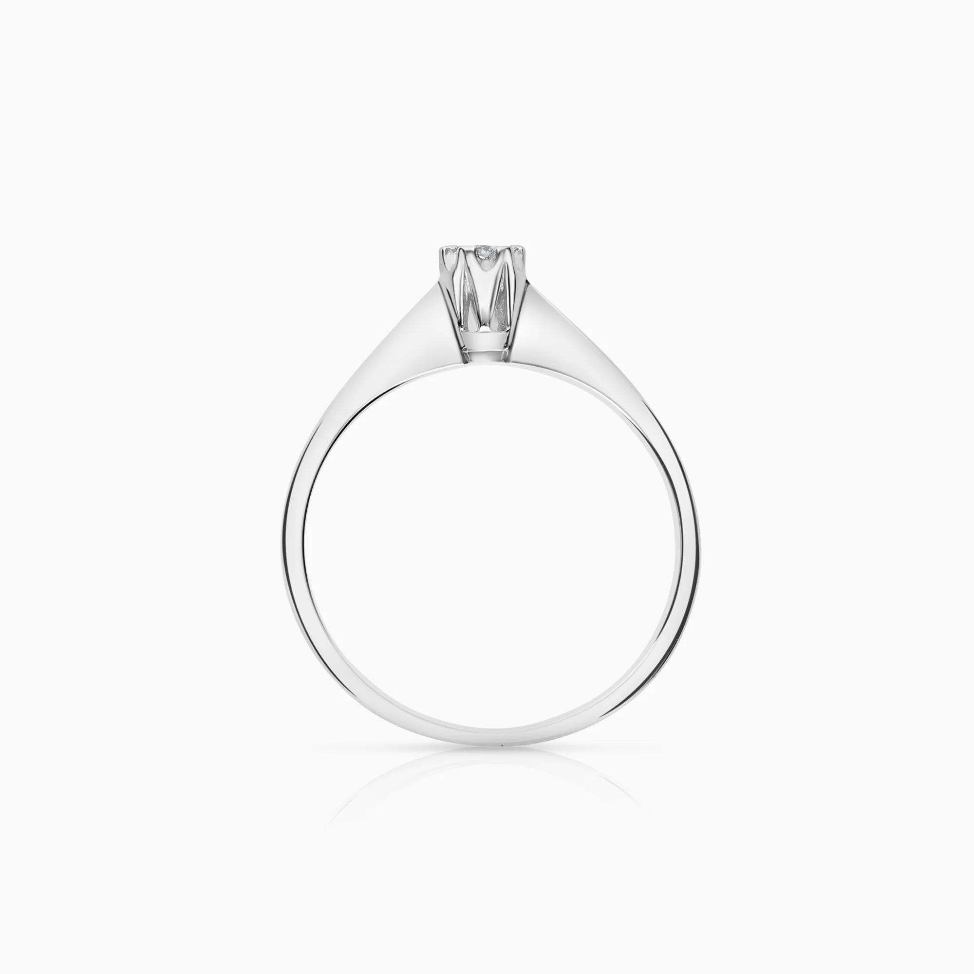 Solitaire ring 0.05ct 18K white gold - Image 2
