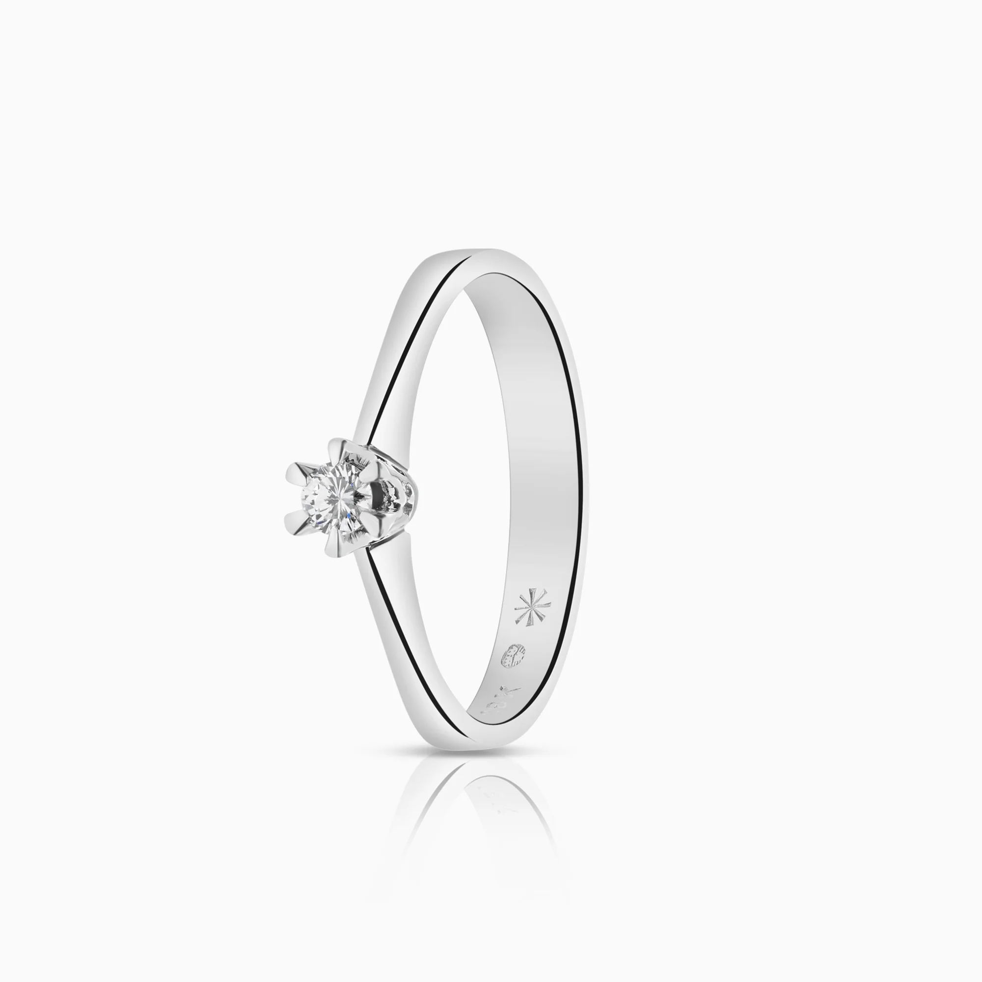 Solitaire ring 0.07ct 18K white gold