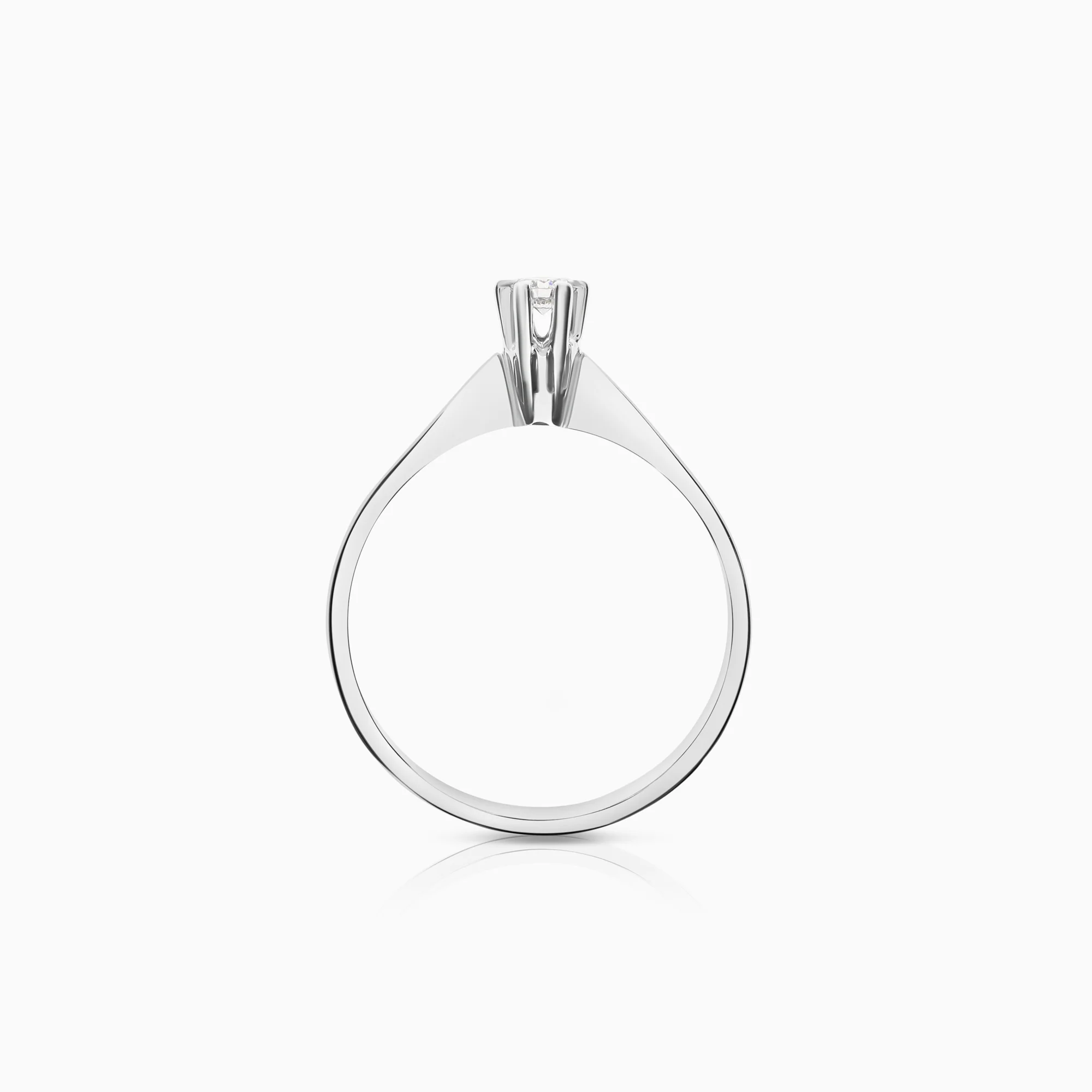 Solitaire ring 0.07ct 18K white gold - Image 2