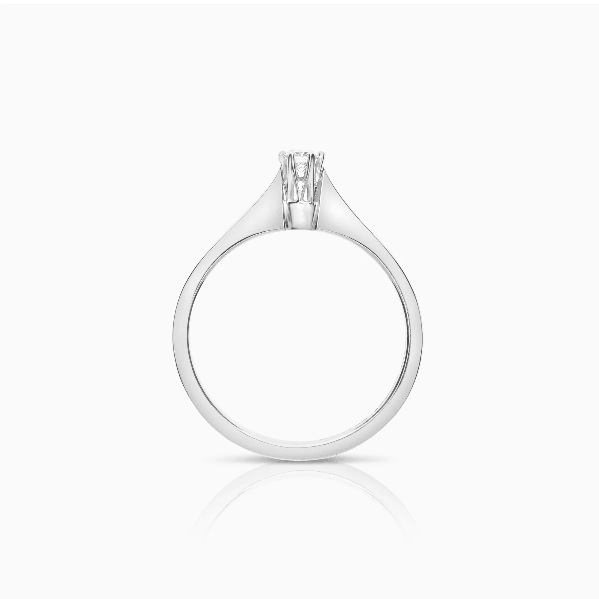 Solitaire ring 0.08ct 18K white gold - Image 2