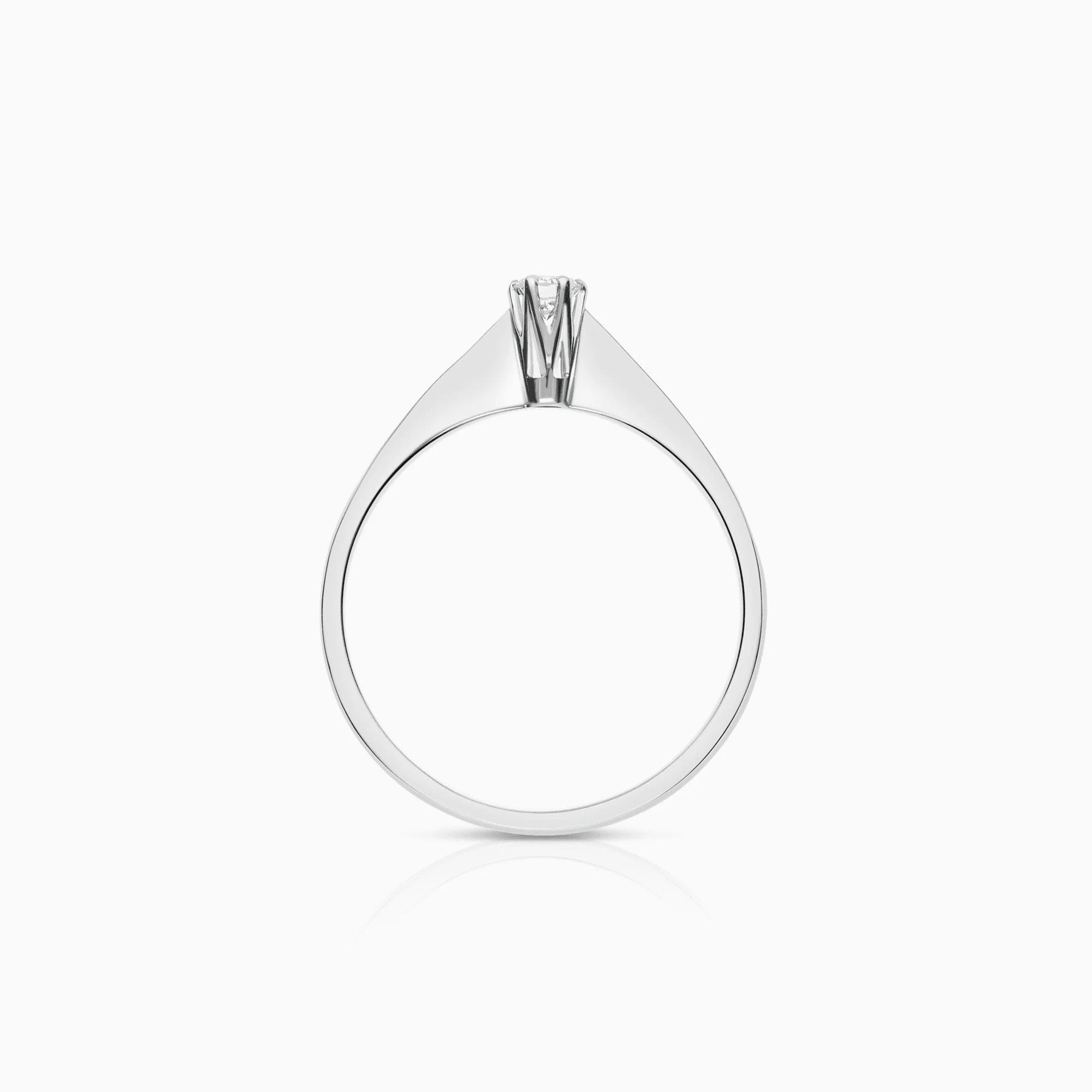 Solitaire ring 0.08ct 18K white gold - Image 2