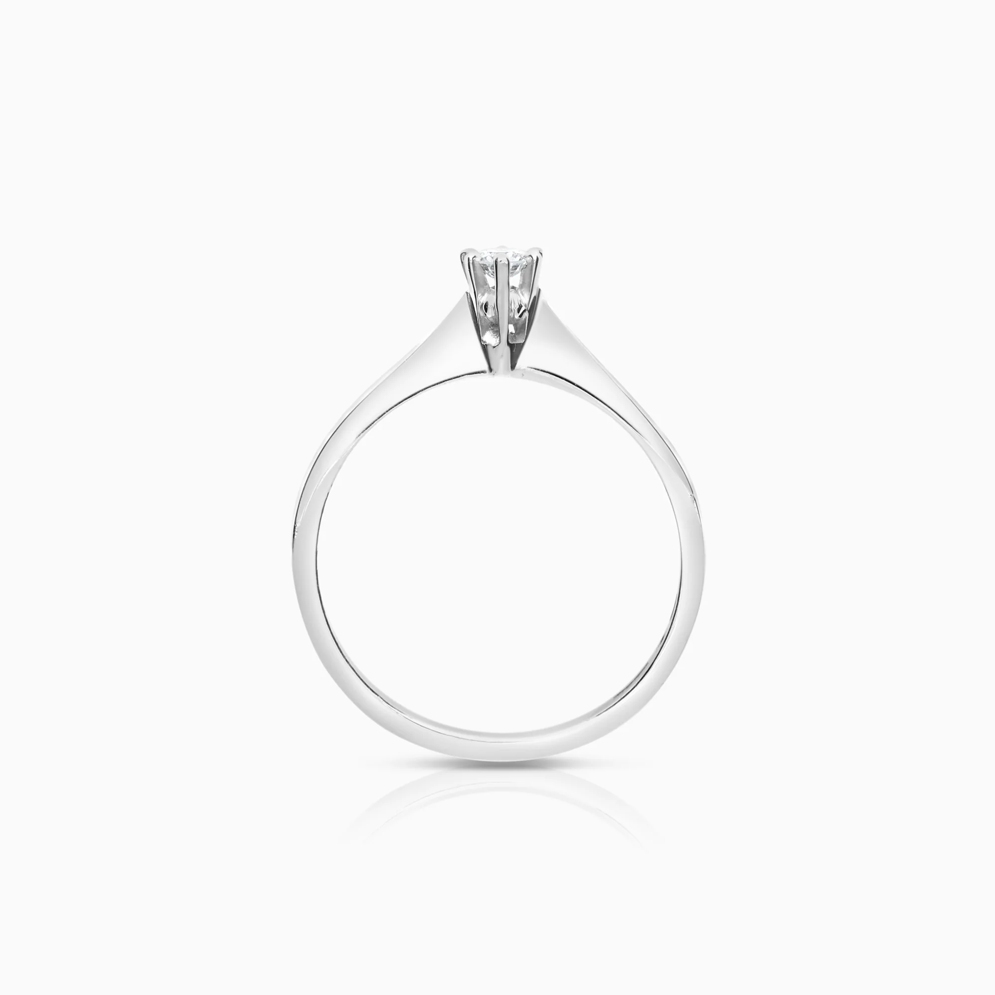 Solitaire ring 0.08ct 18K white gold - Image 2
