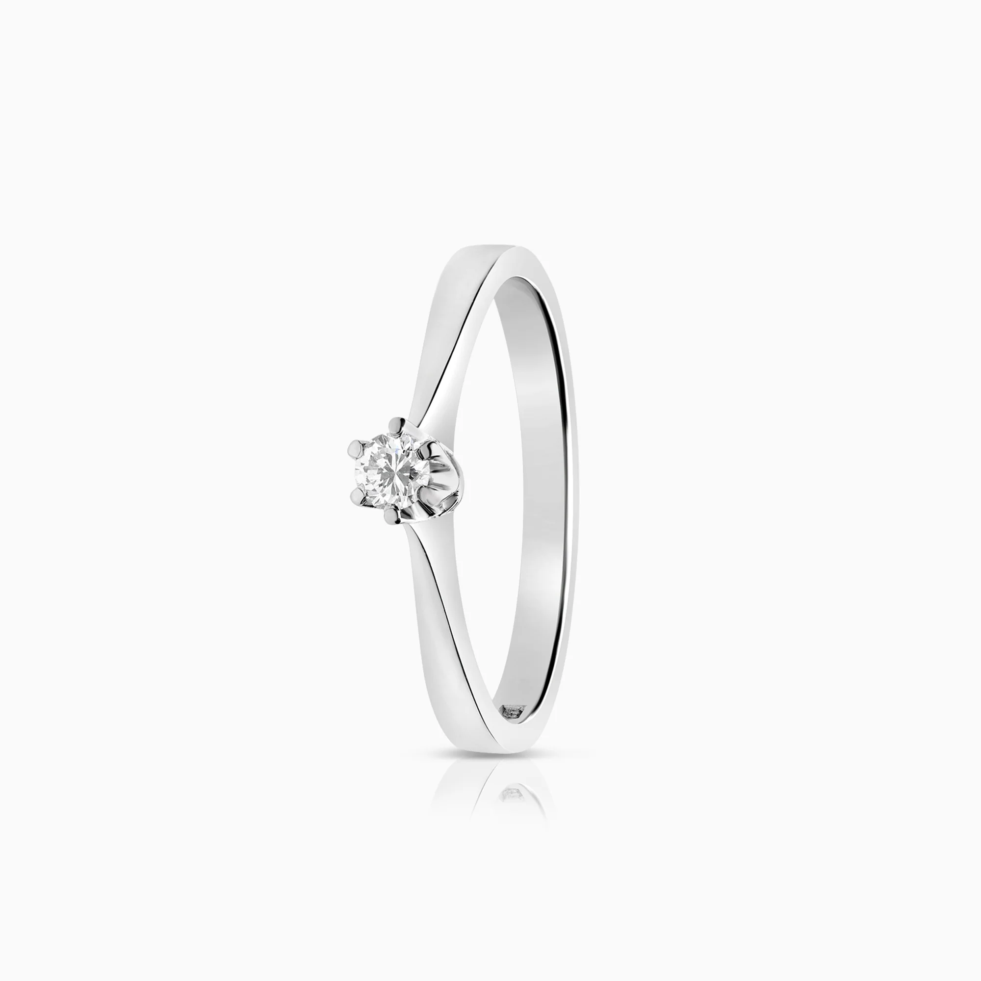 Solitaire ring 0.08ct 18K white gold