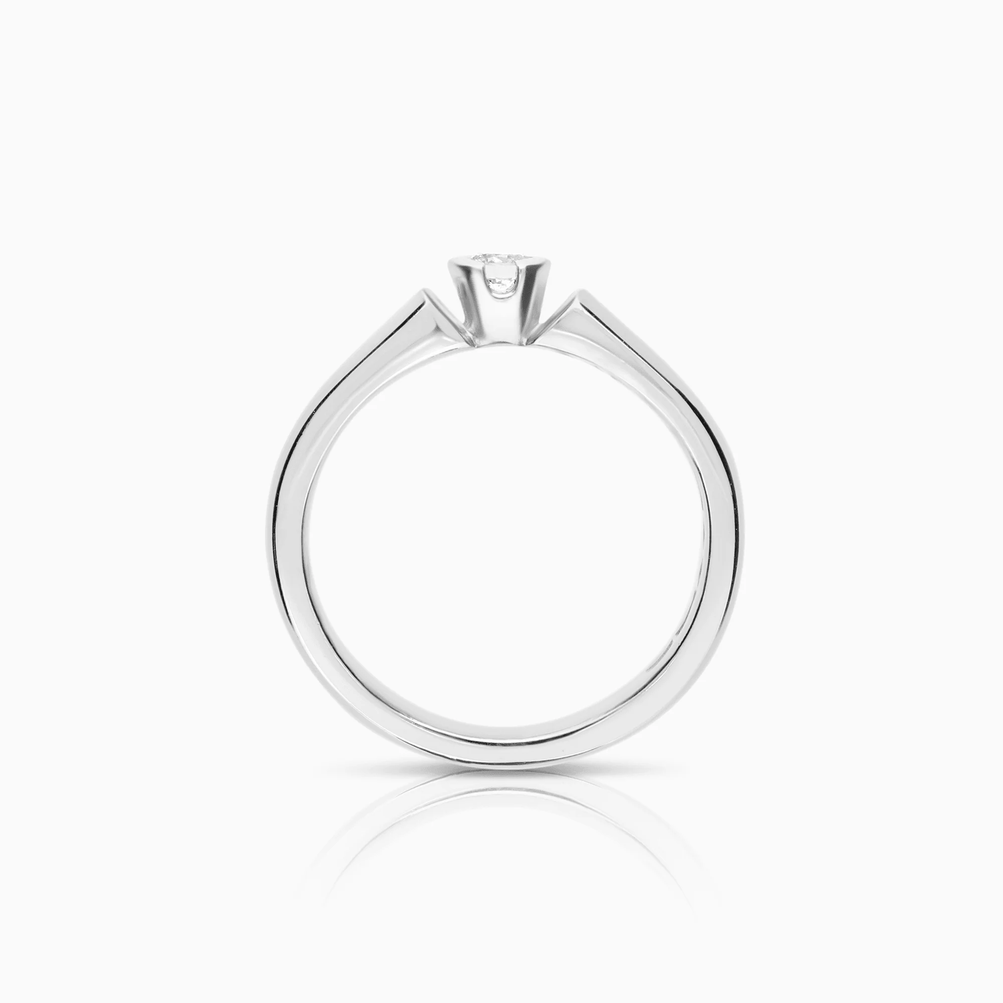 Solitaire Ring 0.09ct 18K White Gold - Image 2