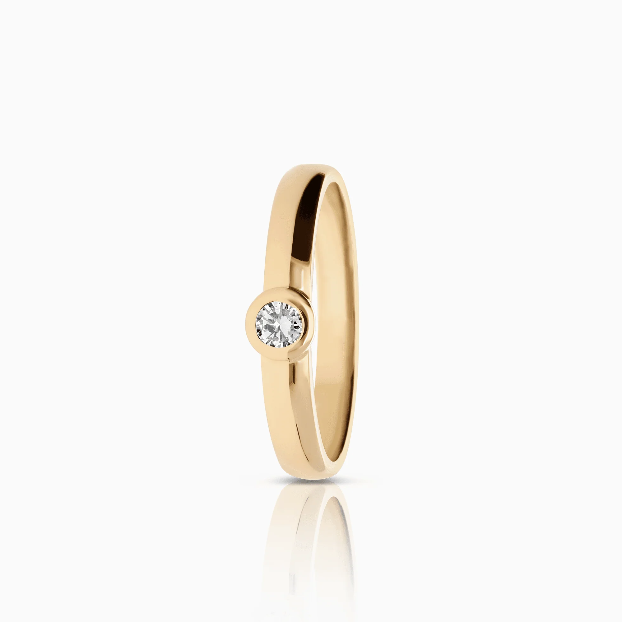 Solitaire ring 0.10ct 18K gold