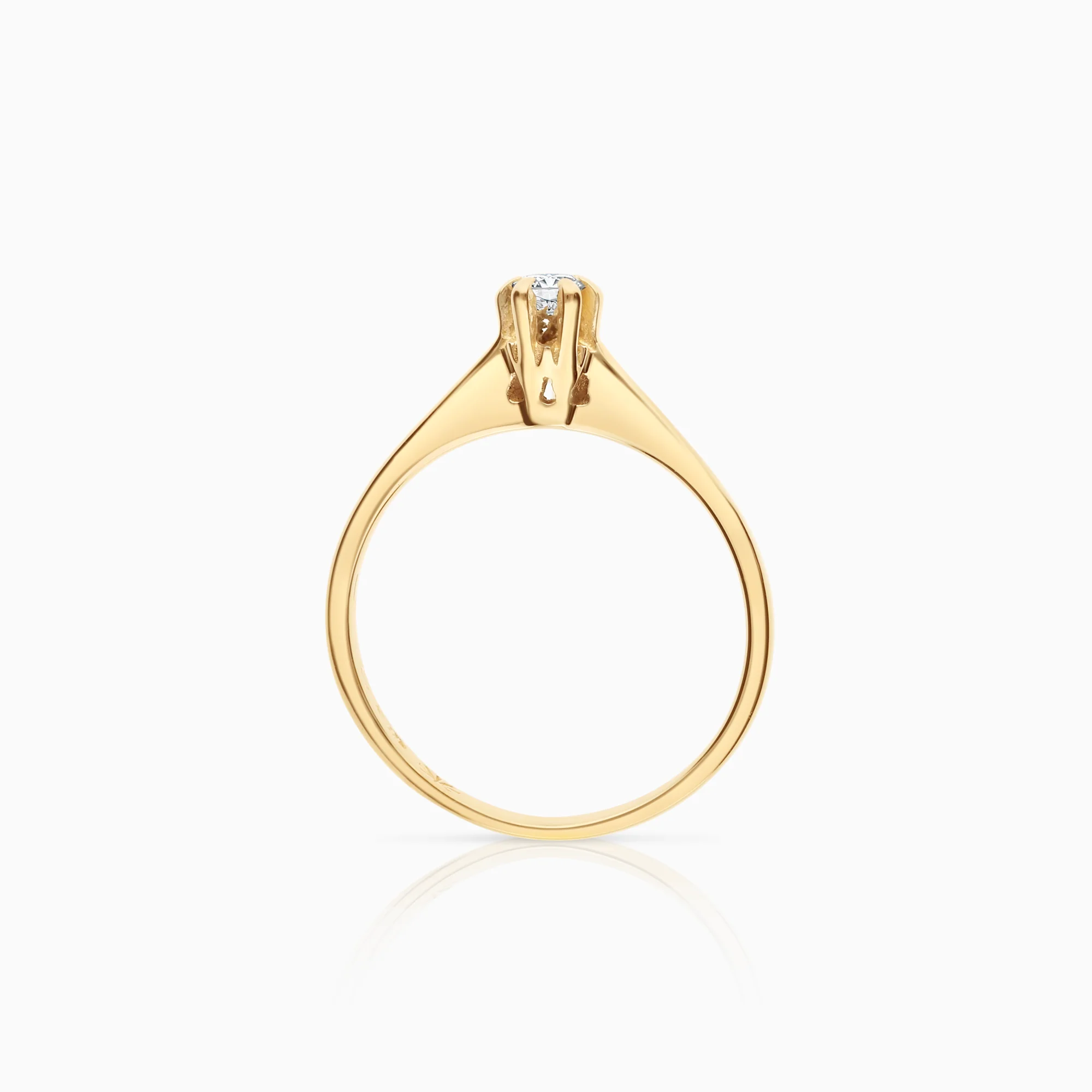 Solitaire ring 0.10ct 18K gold - Image 2