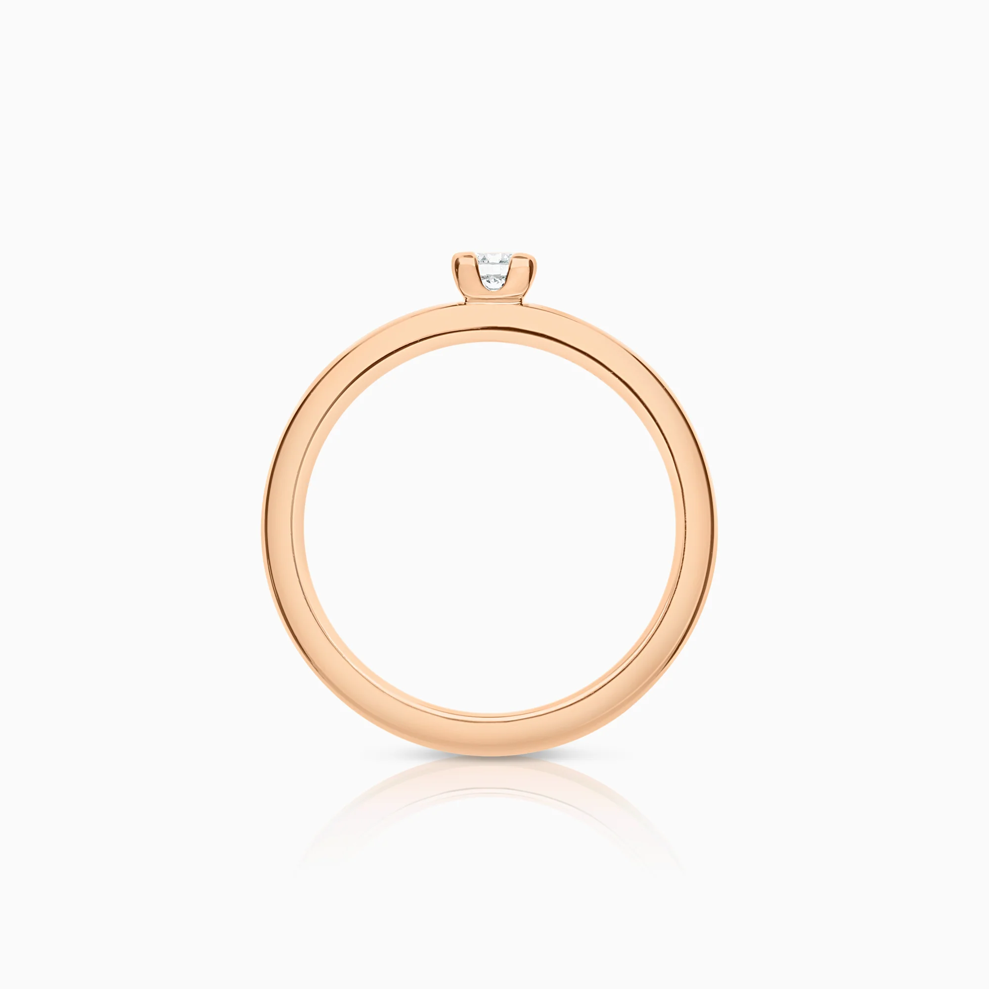 Solitaire ring 0.10ct 18K rose gold - Image 2