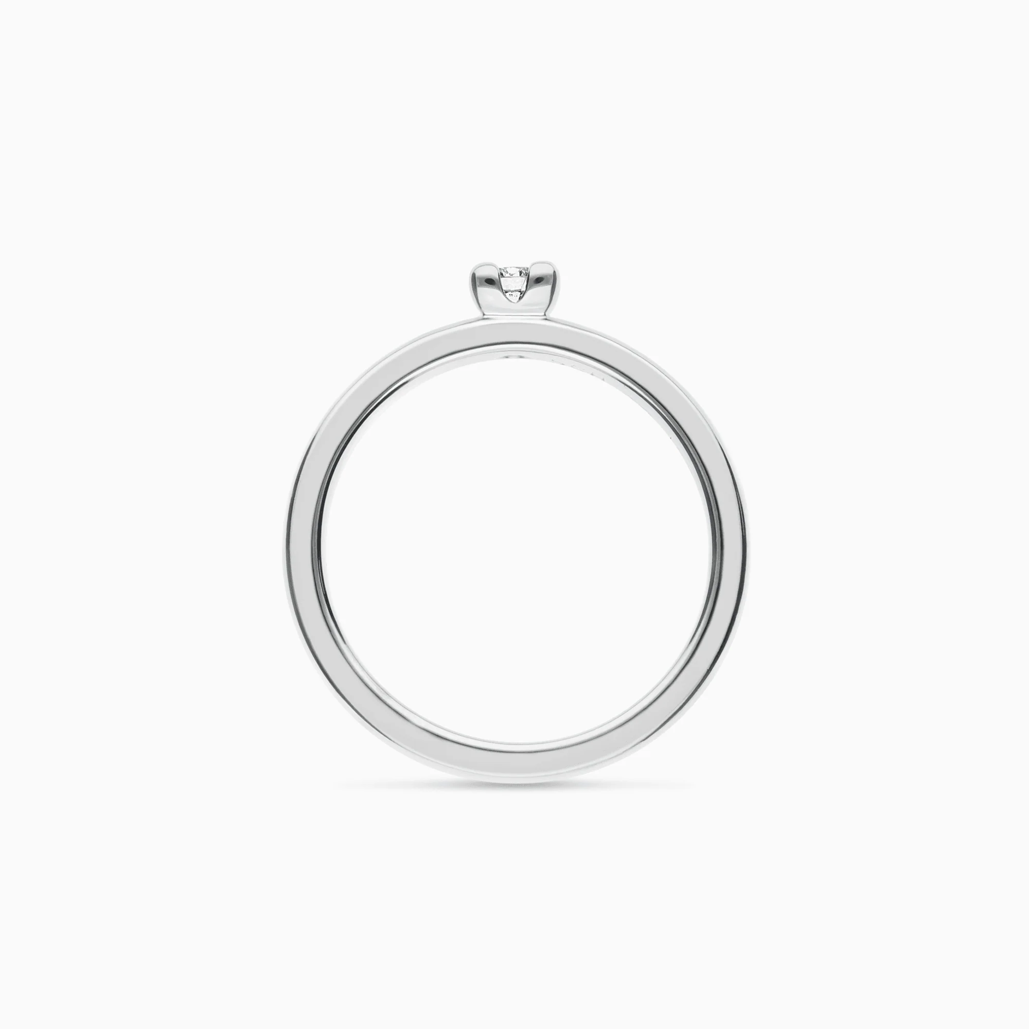 Solitaire ring 0.10ct 18K white gold - Image 2