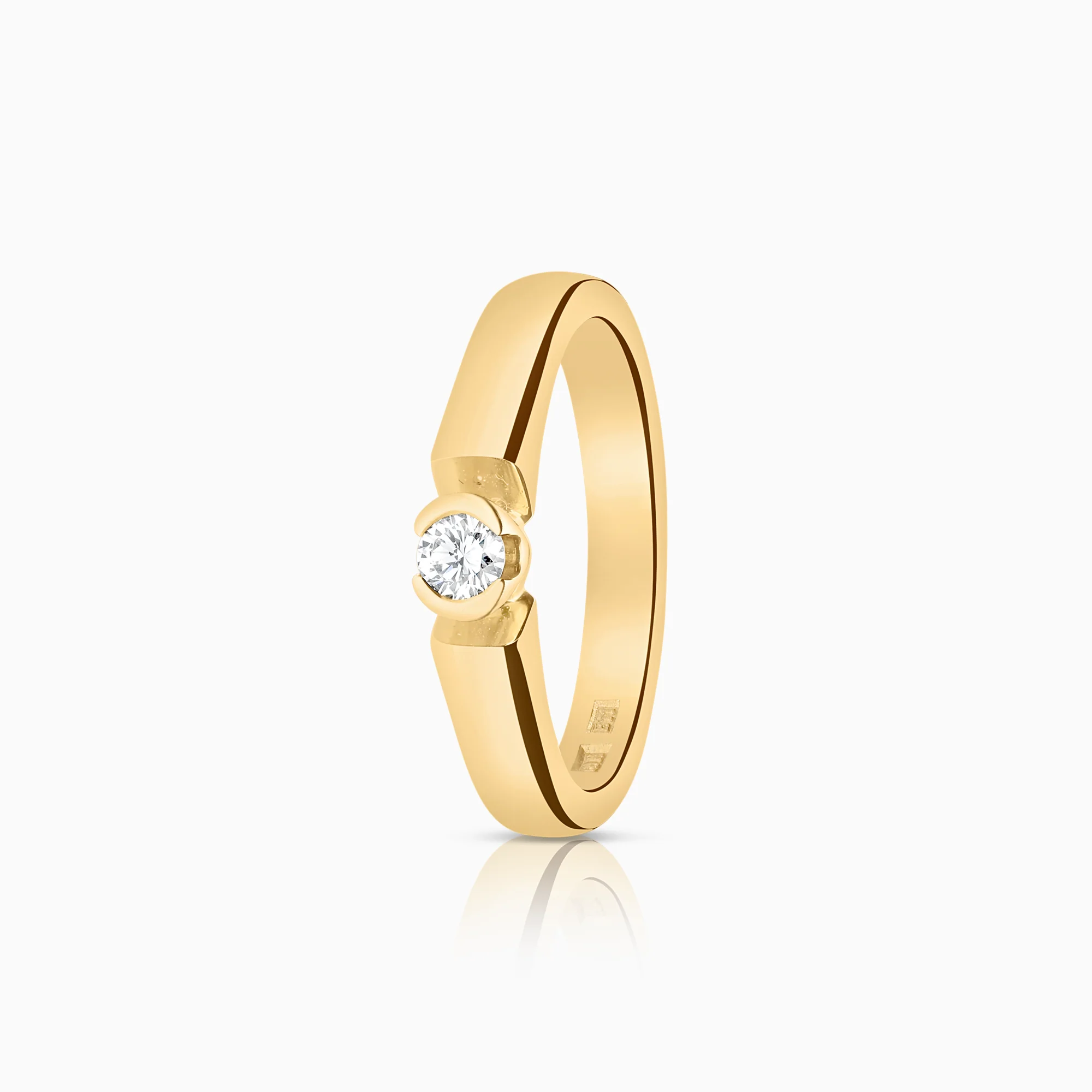 Solitaire ring 0.11ct 18K gold