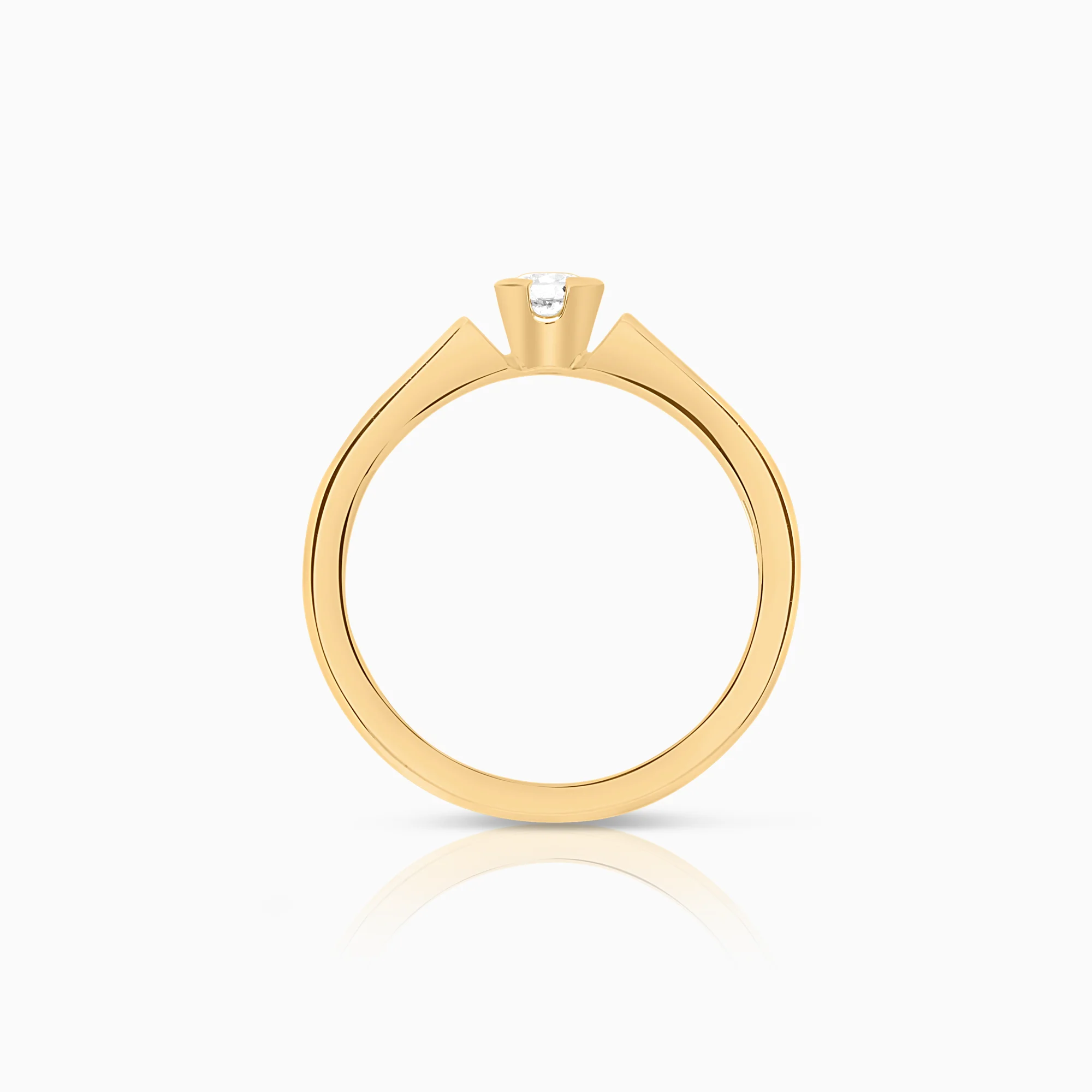 Solitaire ring 0.11ct 18K gold - Image 2
