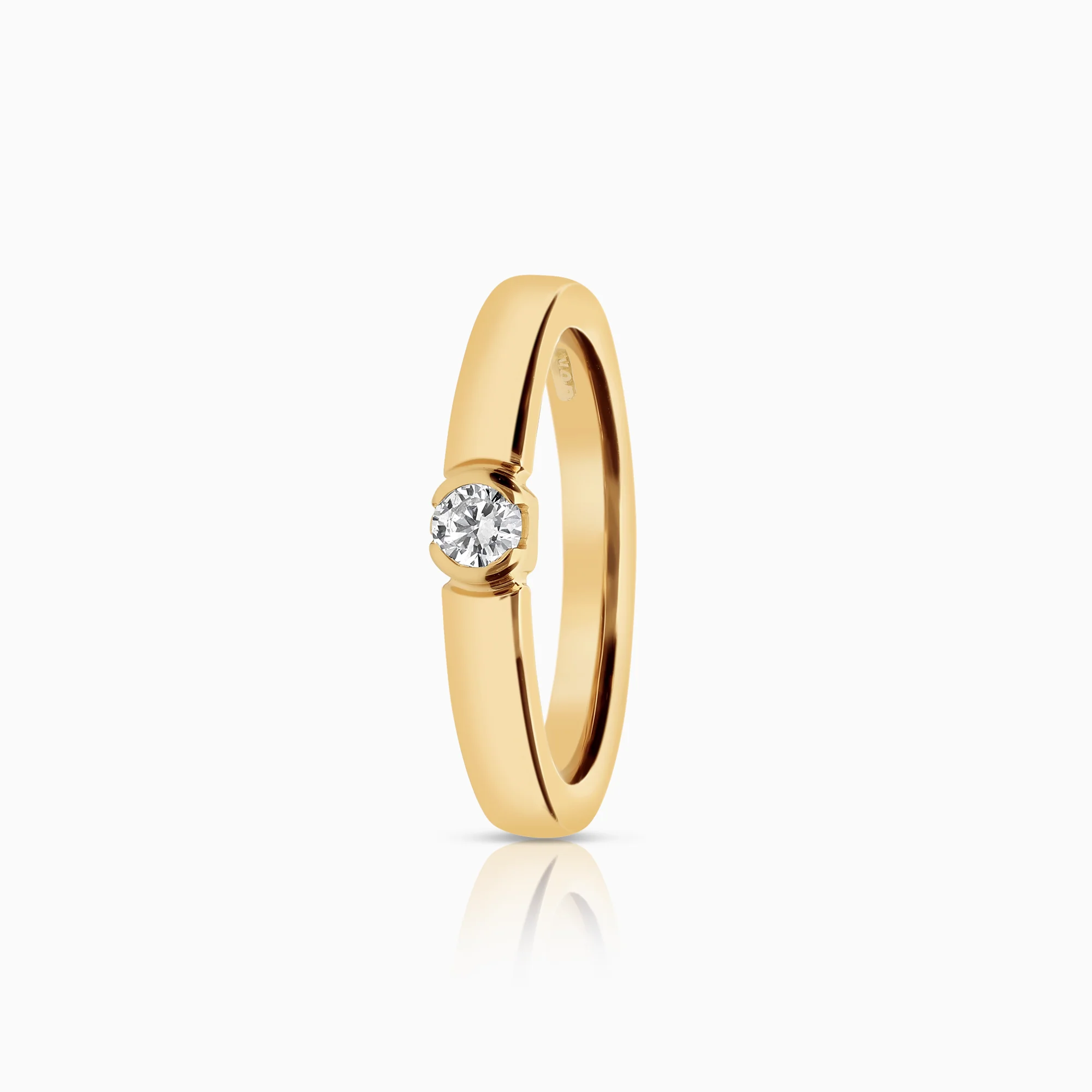 Solitaire ring 0.12ct 18K gold