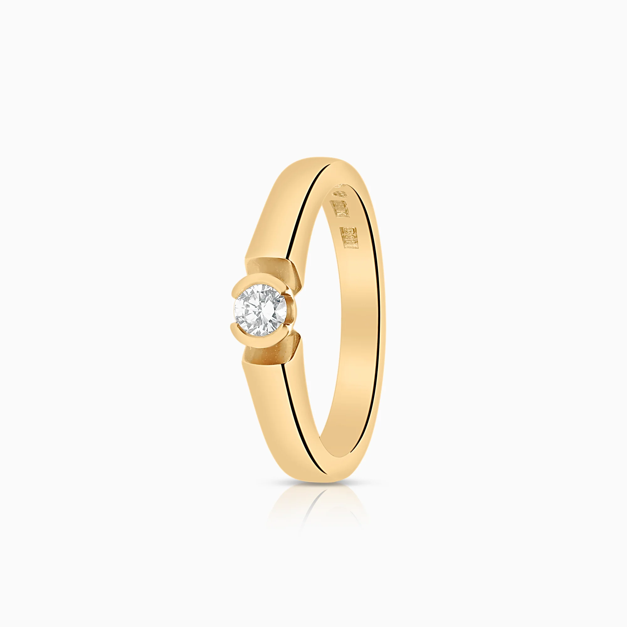 Solitaire ring 0.12ct 18K gold