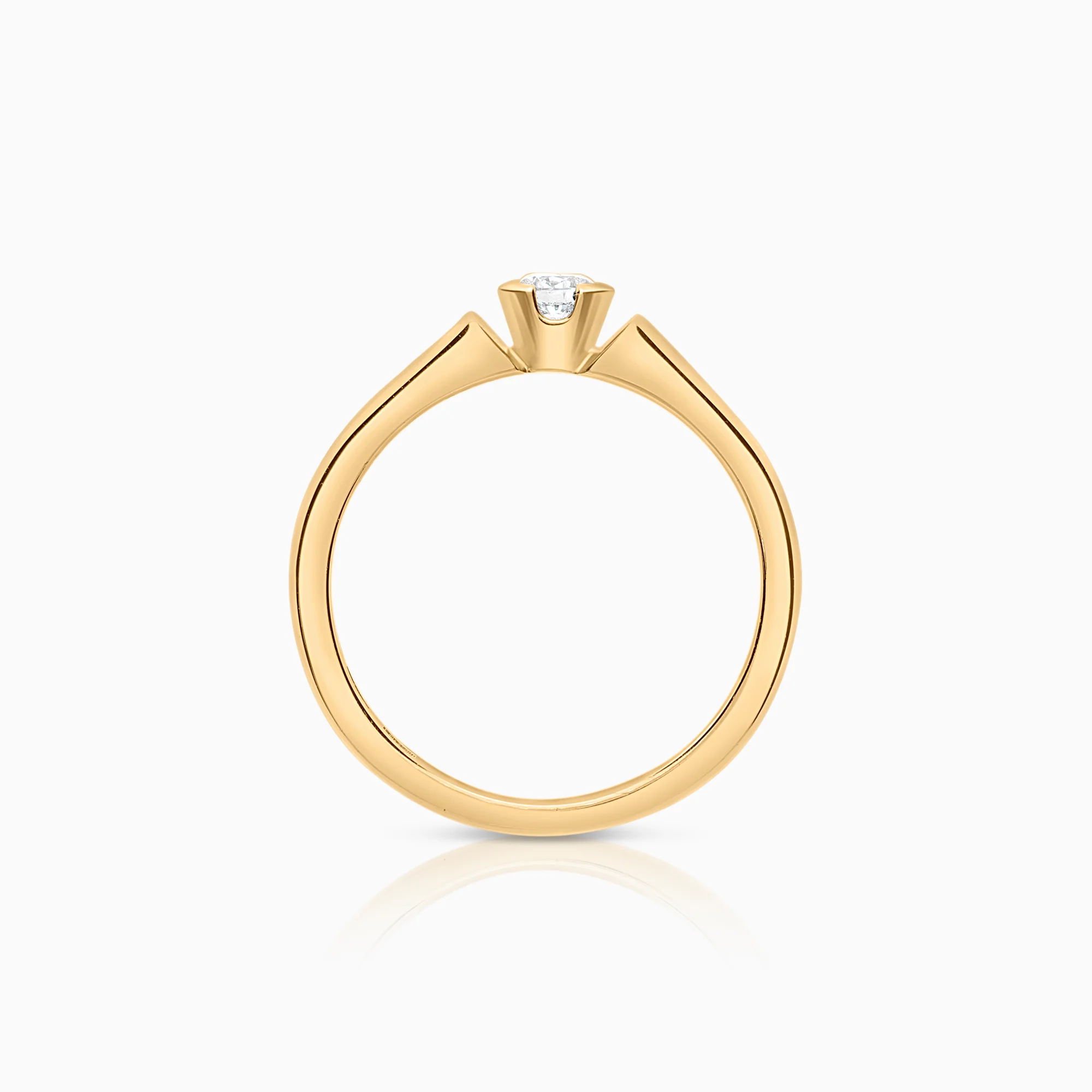Solitaire ring 0.12ct 18K gold - Image 2