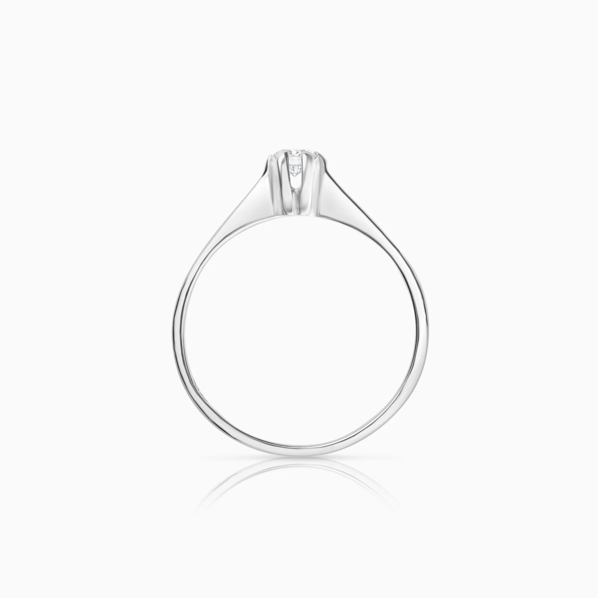 Solitaire ring 0.14ct 18K white gold - Image 2