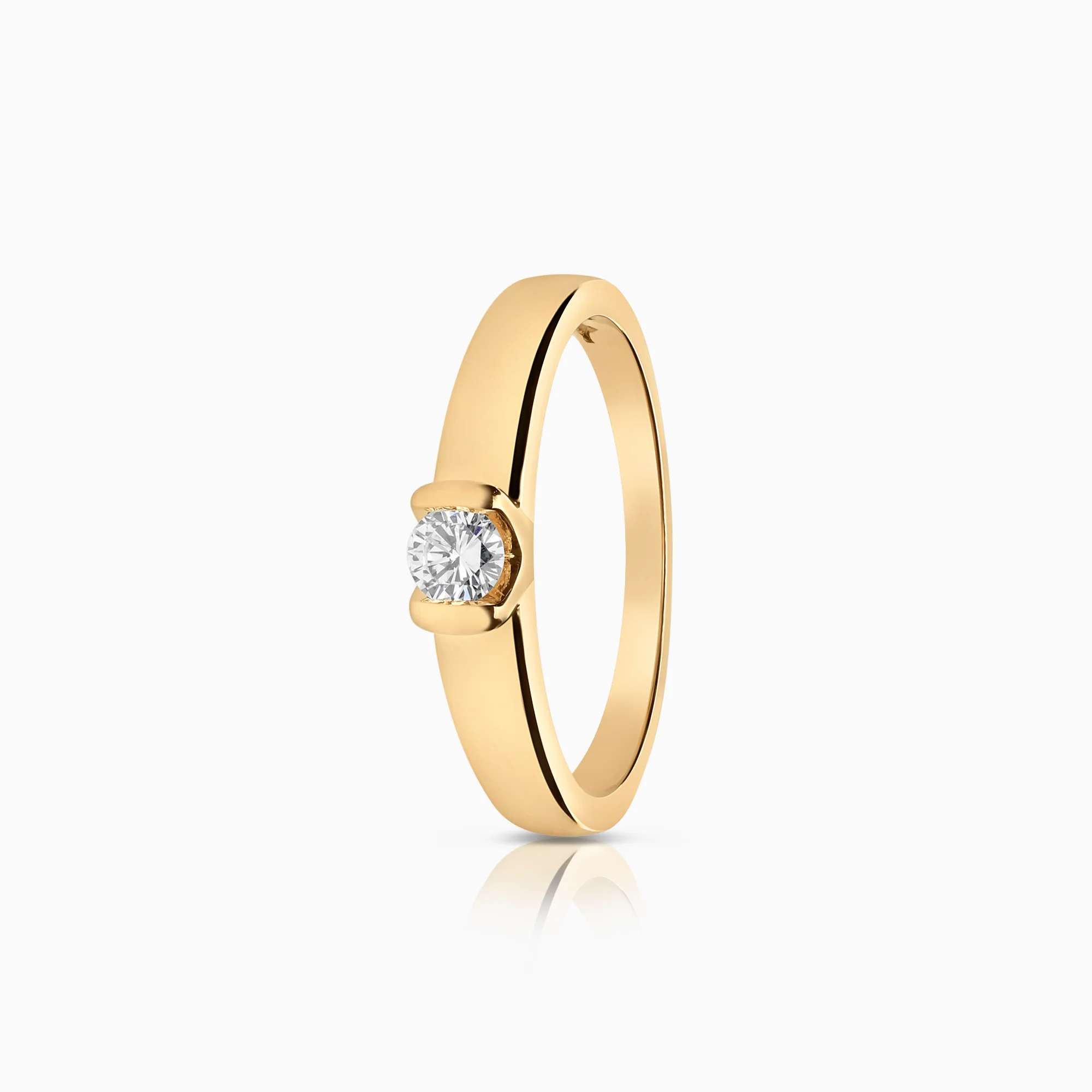 Solitaire ring 0.15ct 18K gold