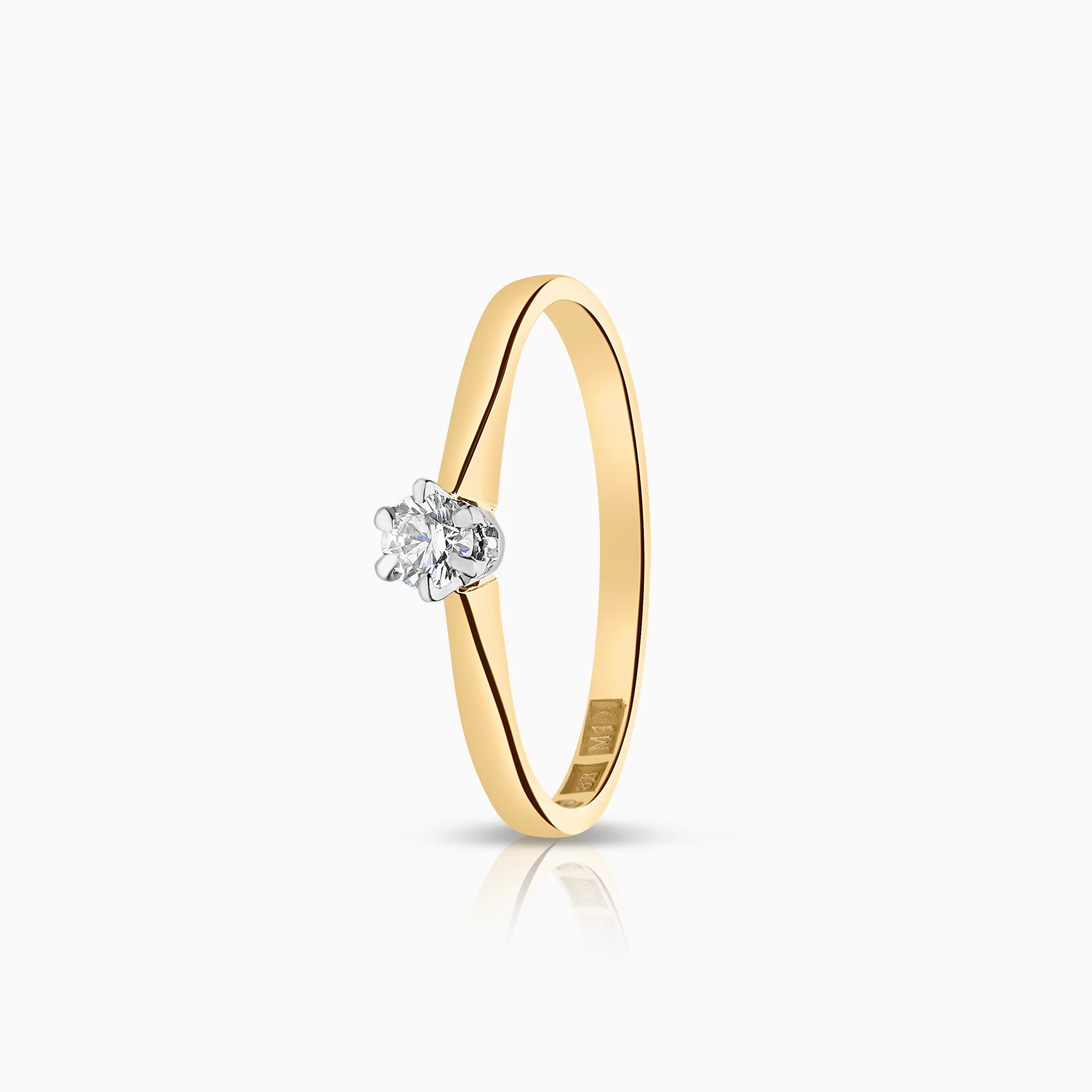 Solitaire ring 0.15ct 18K gold/white gold