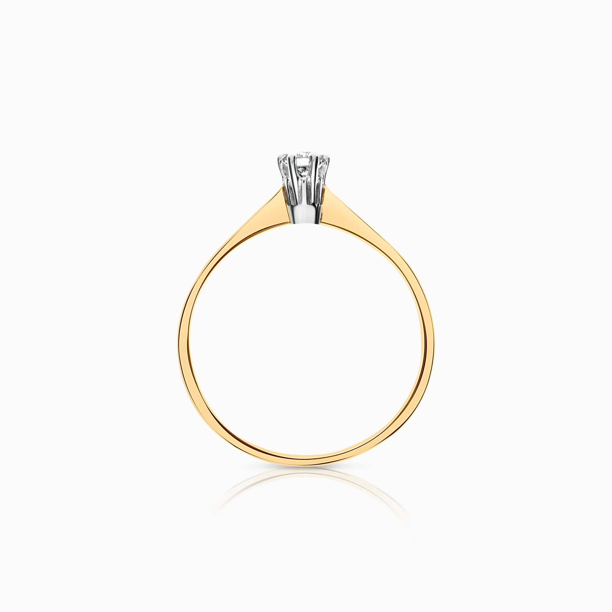 Solitaire ring 0.15ct 18K gold/white gold - Image 2