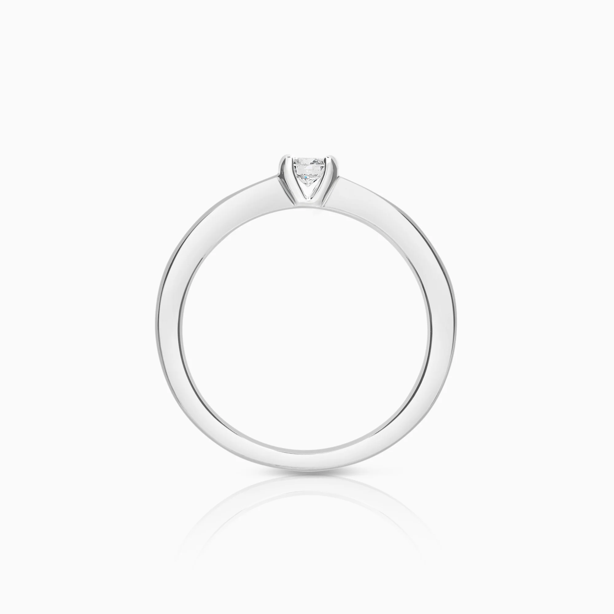 Solitaire ring 0.15ct 18K white gold - Image 2